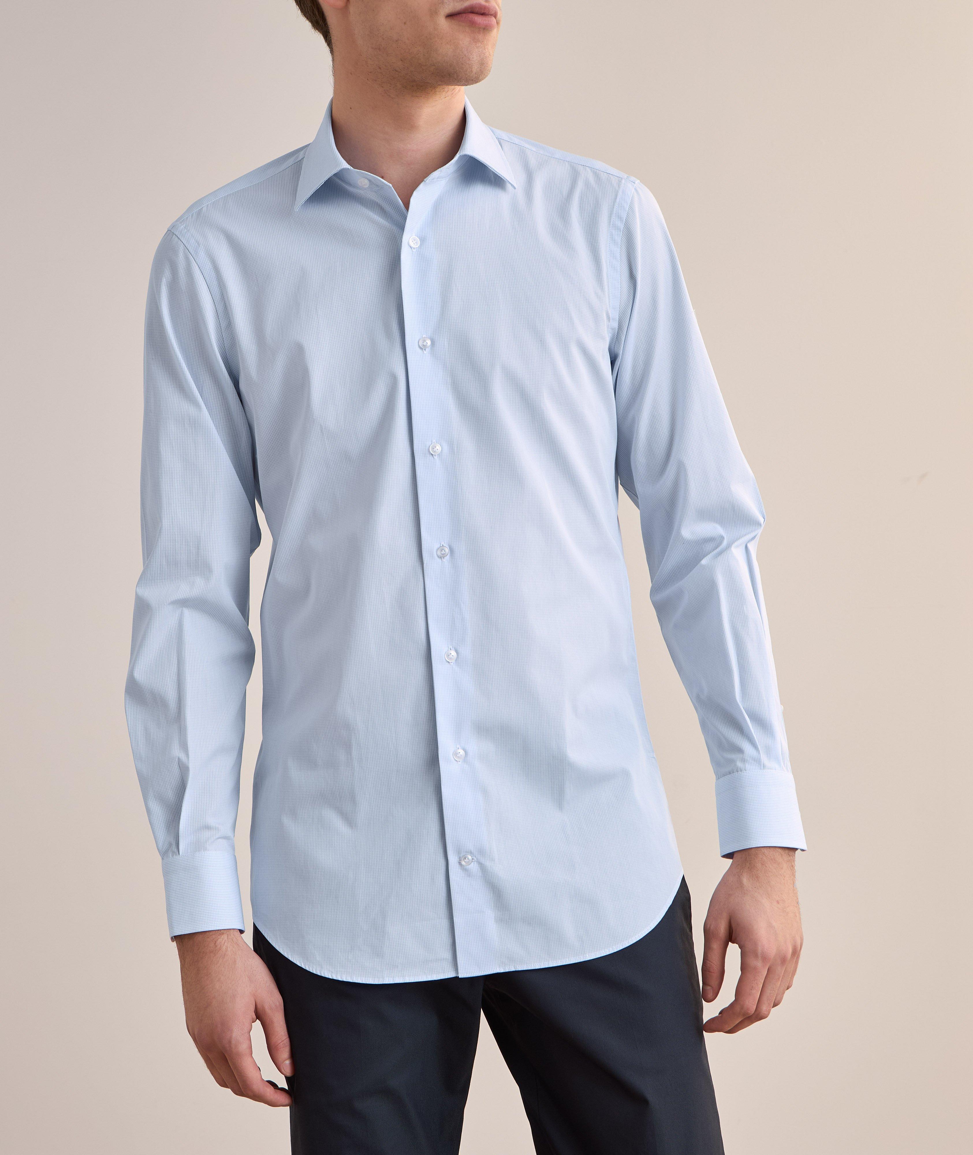 Micro-Check Cotton Dress Shirt image 1
