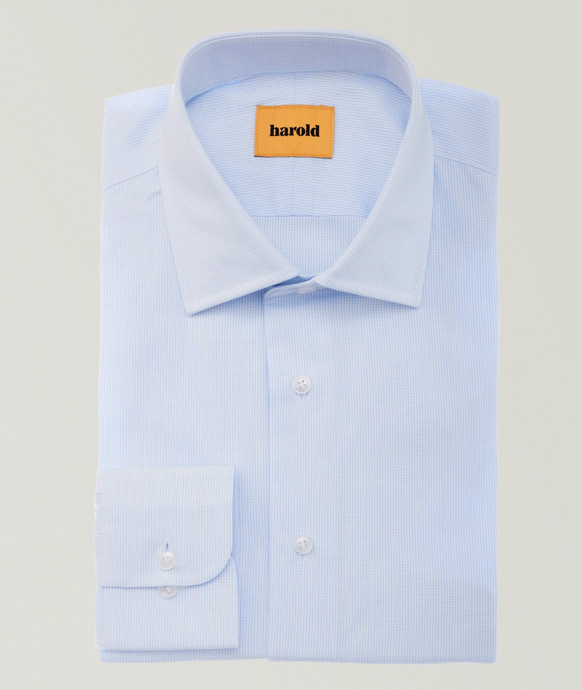 Chemise habillée en coton à petit motif quadrillé image 0