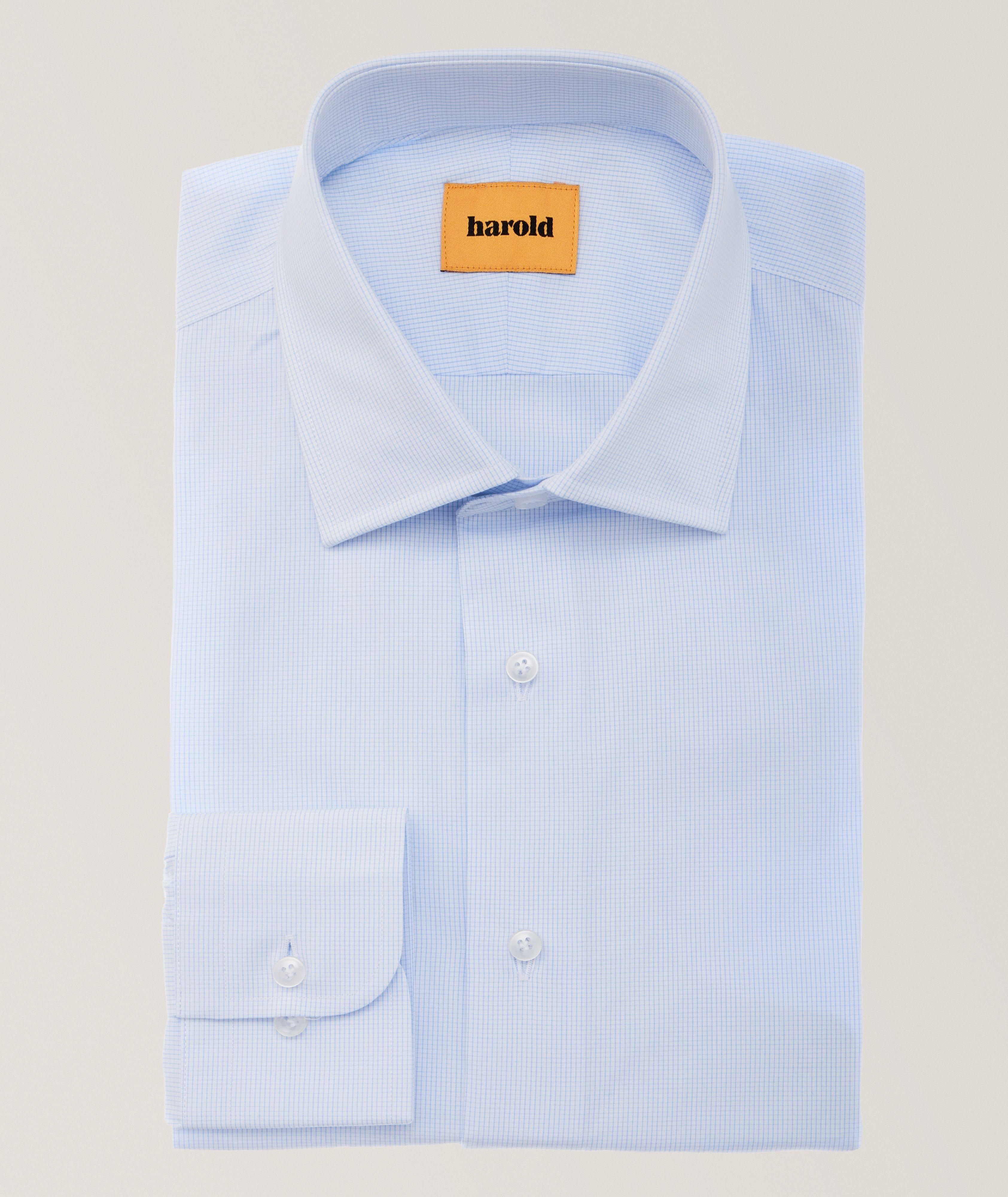 Micro-Check Cotton Dress Shirt image 0