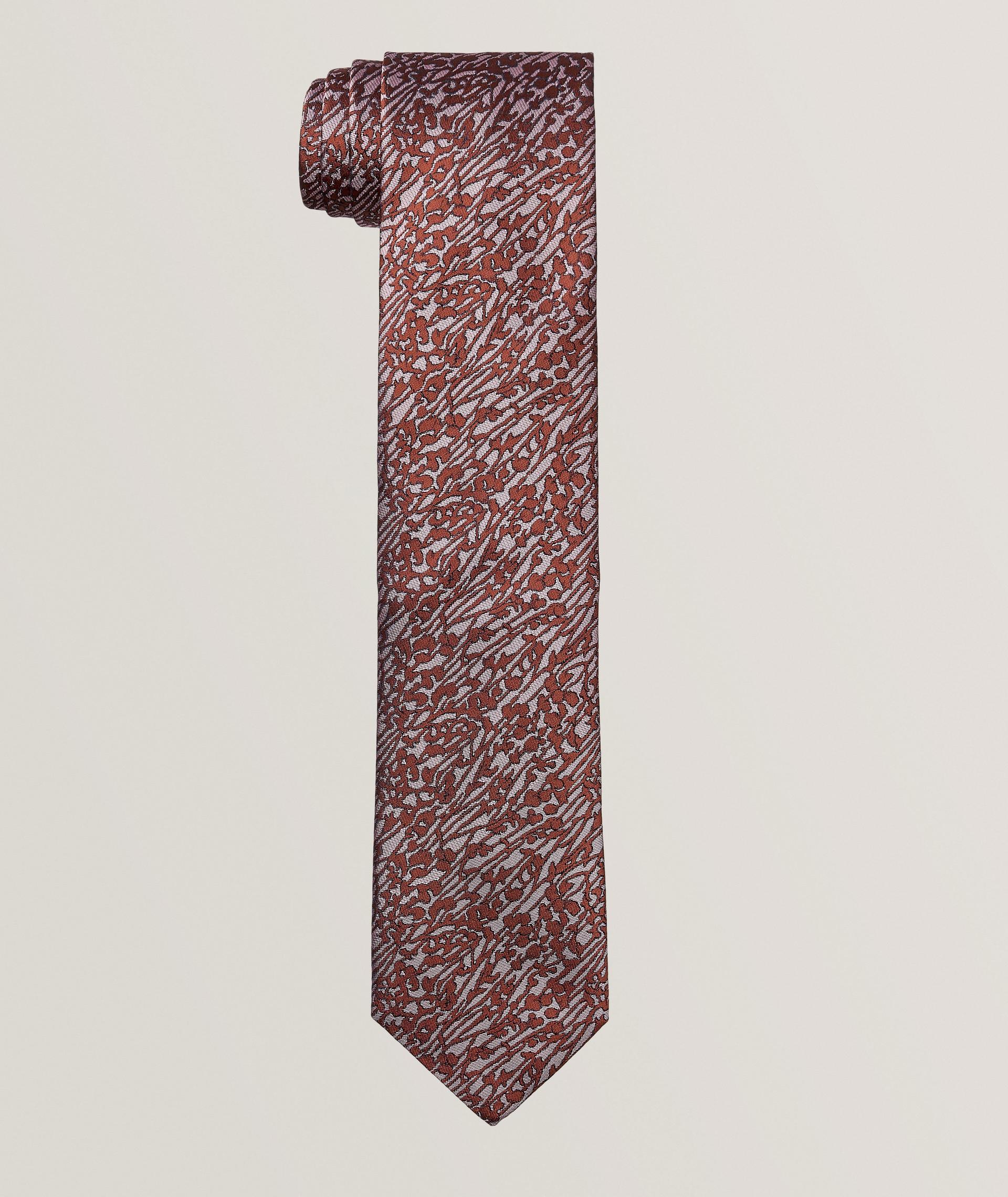 Vines-Print Silk Tie image 0