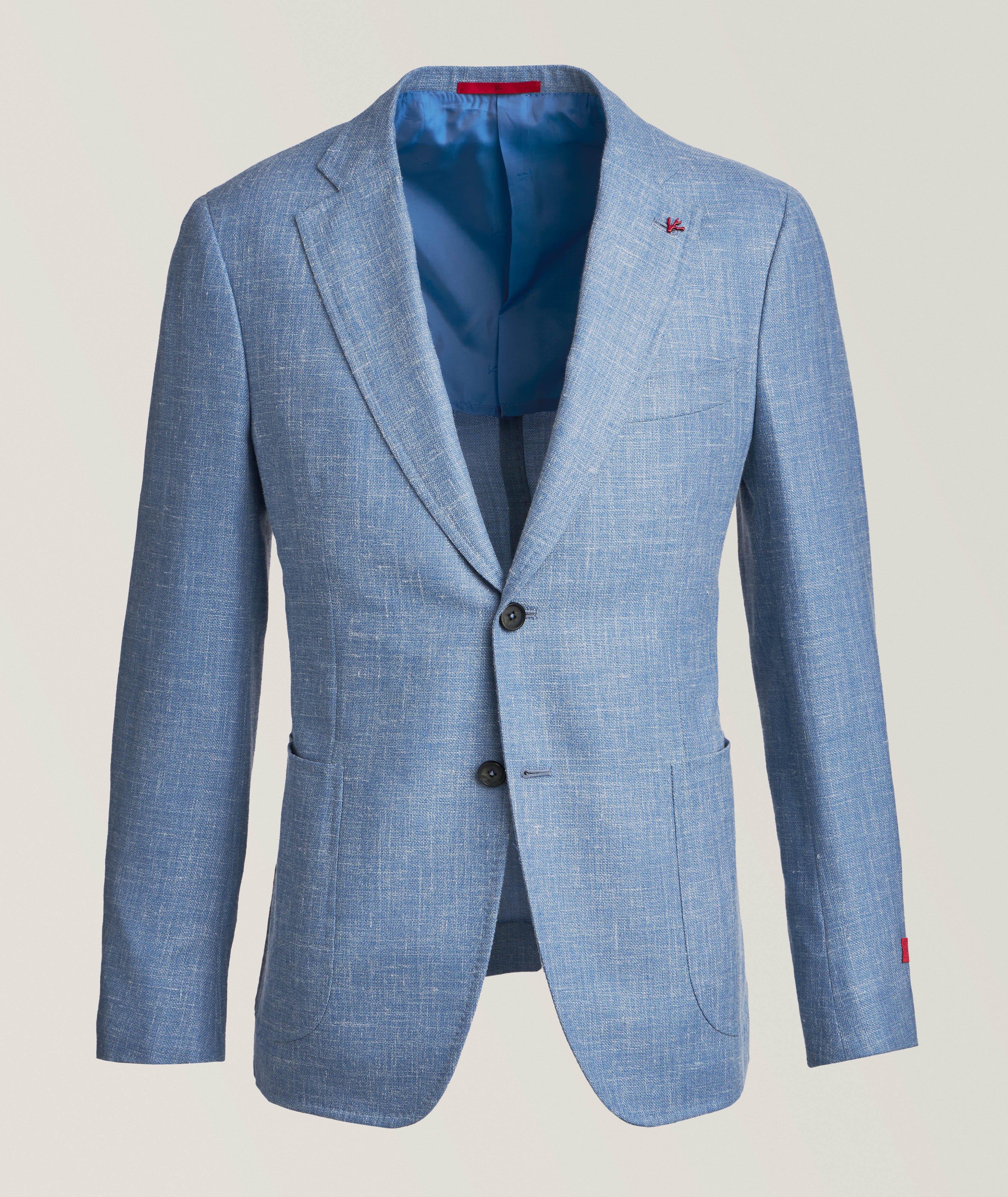 Hopsack Wool, Silk, Linen-Blend Sport Jacket image 0