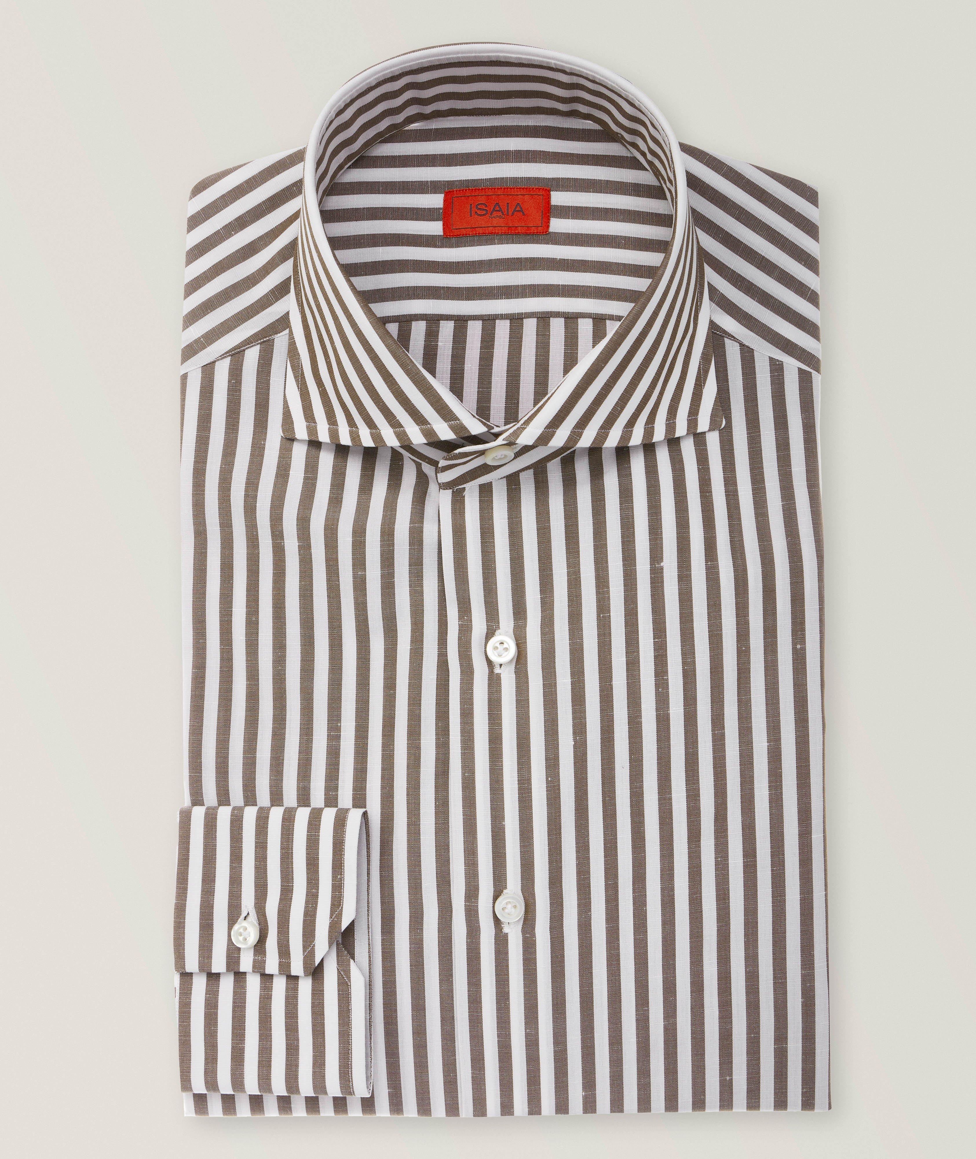 Striped Cotton-Linen Dress Shirt image 0