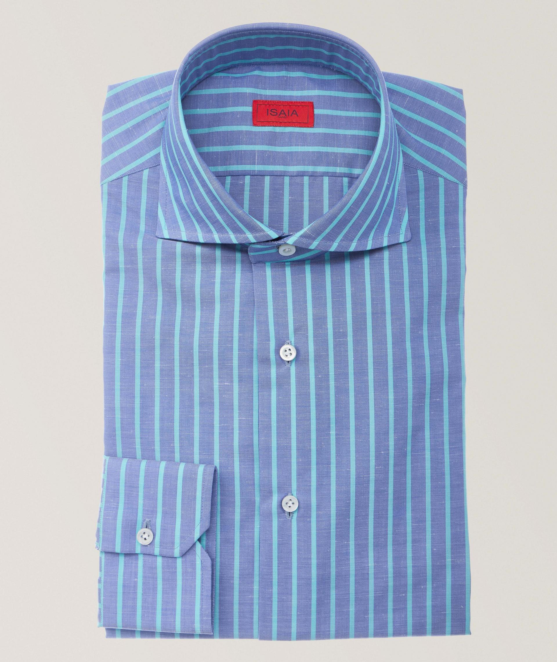 Striped Cotton-Linen Dress Shirt image 0