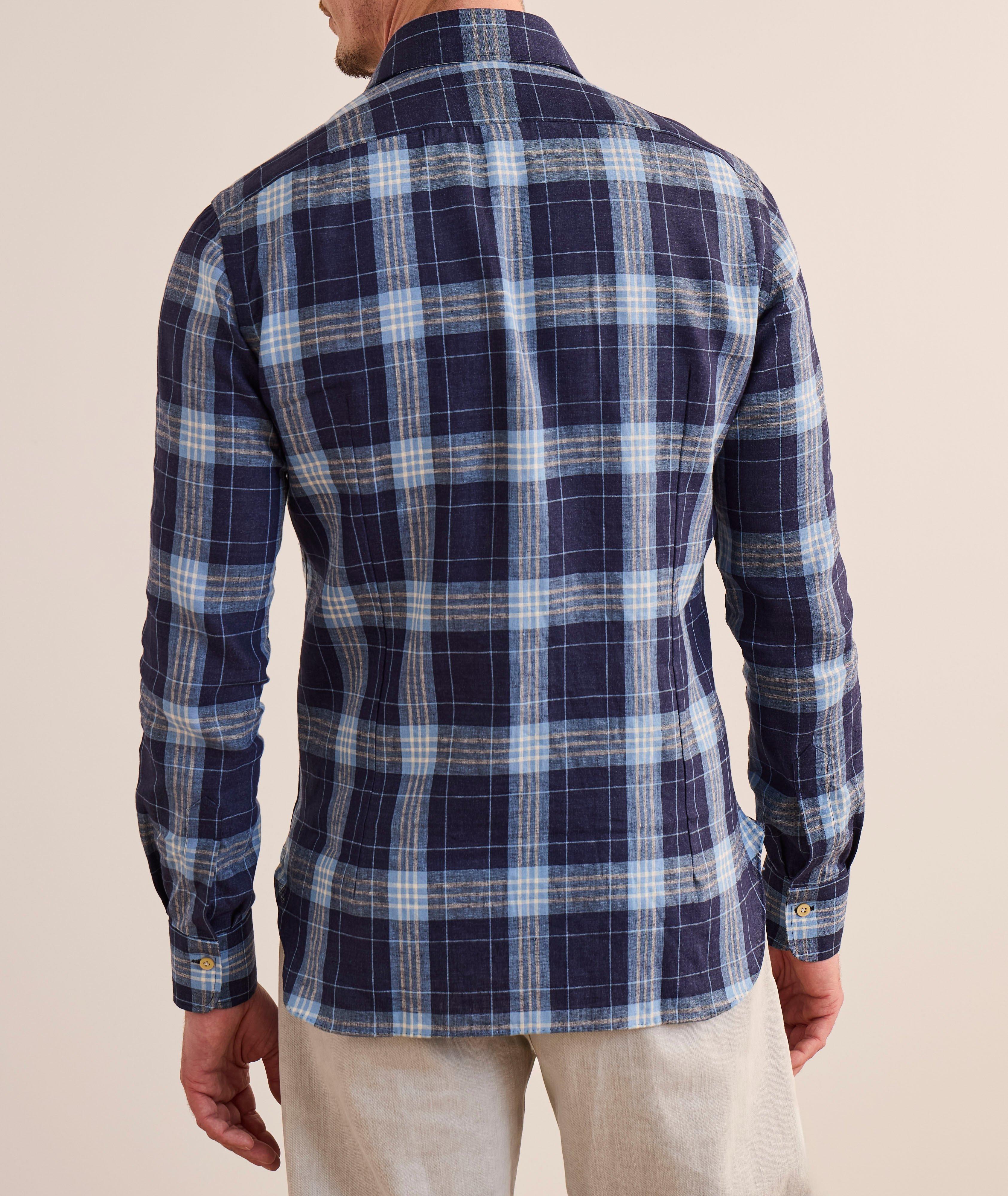 Plaid Stretch-Linen Shirt  image 2