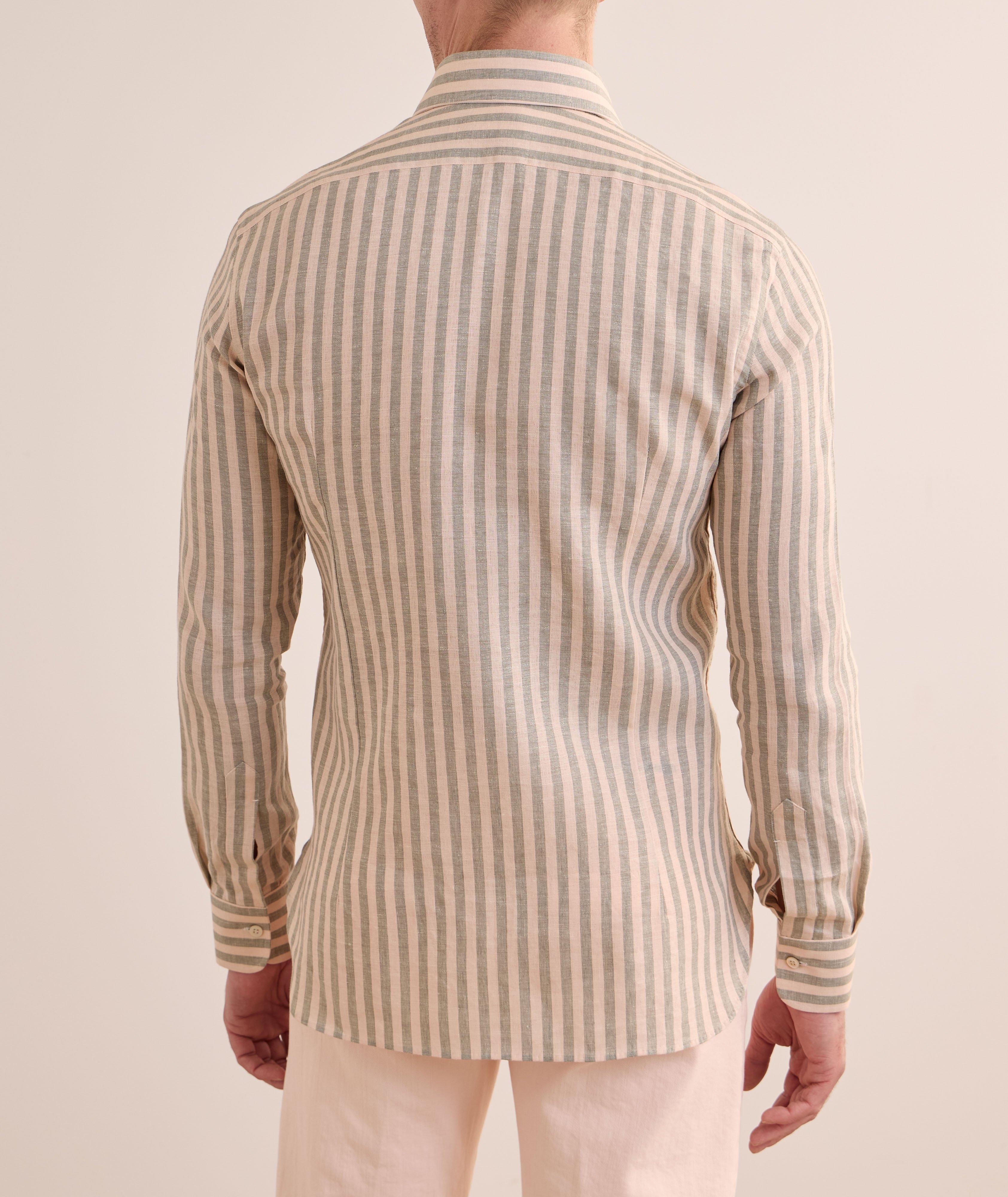 Wide Stripe Stretch-Linen Shirt  image 2