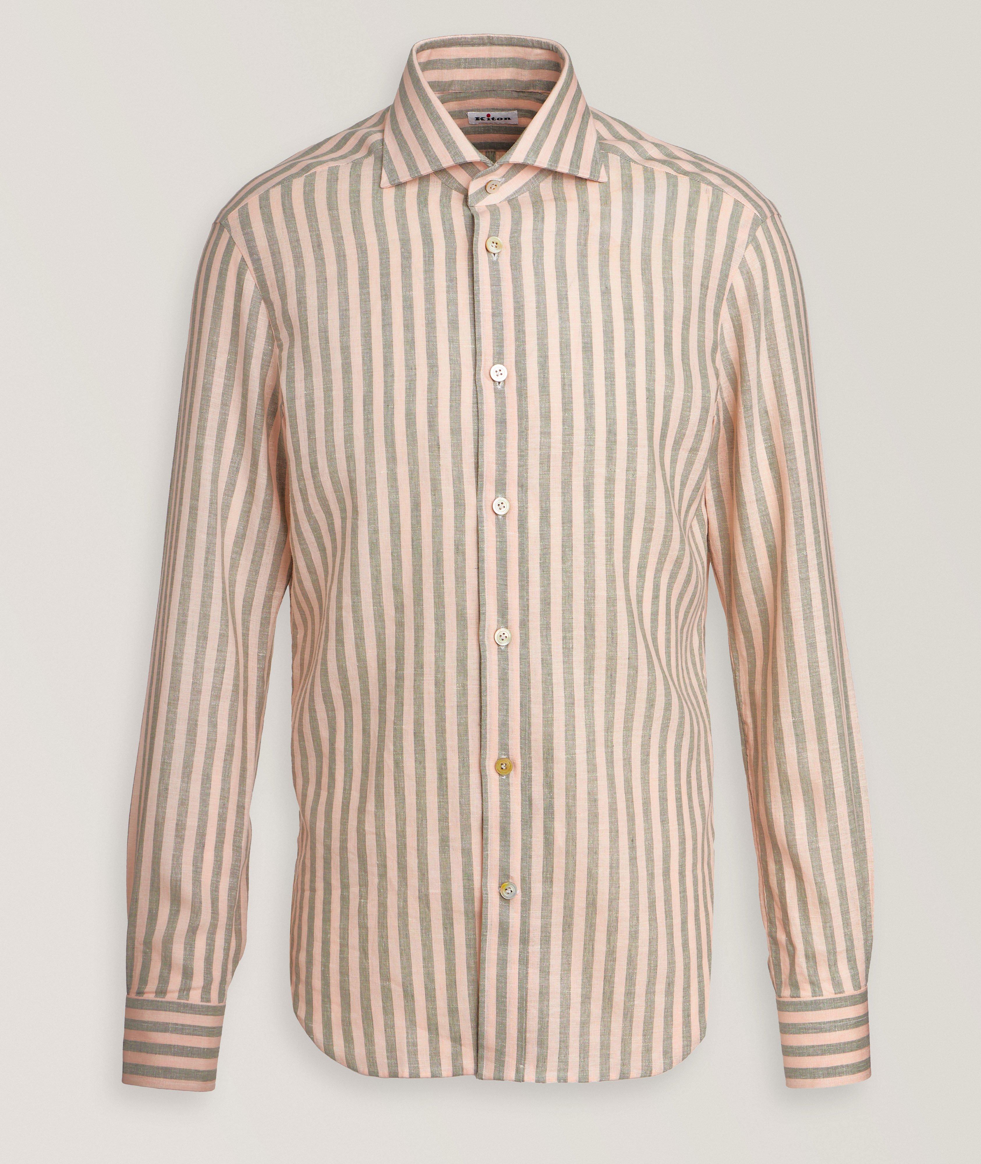 Wide Stripe Stretch-Linen Shirt  image 0