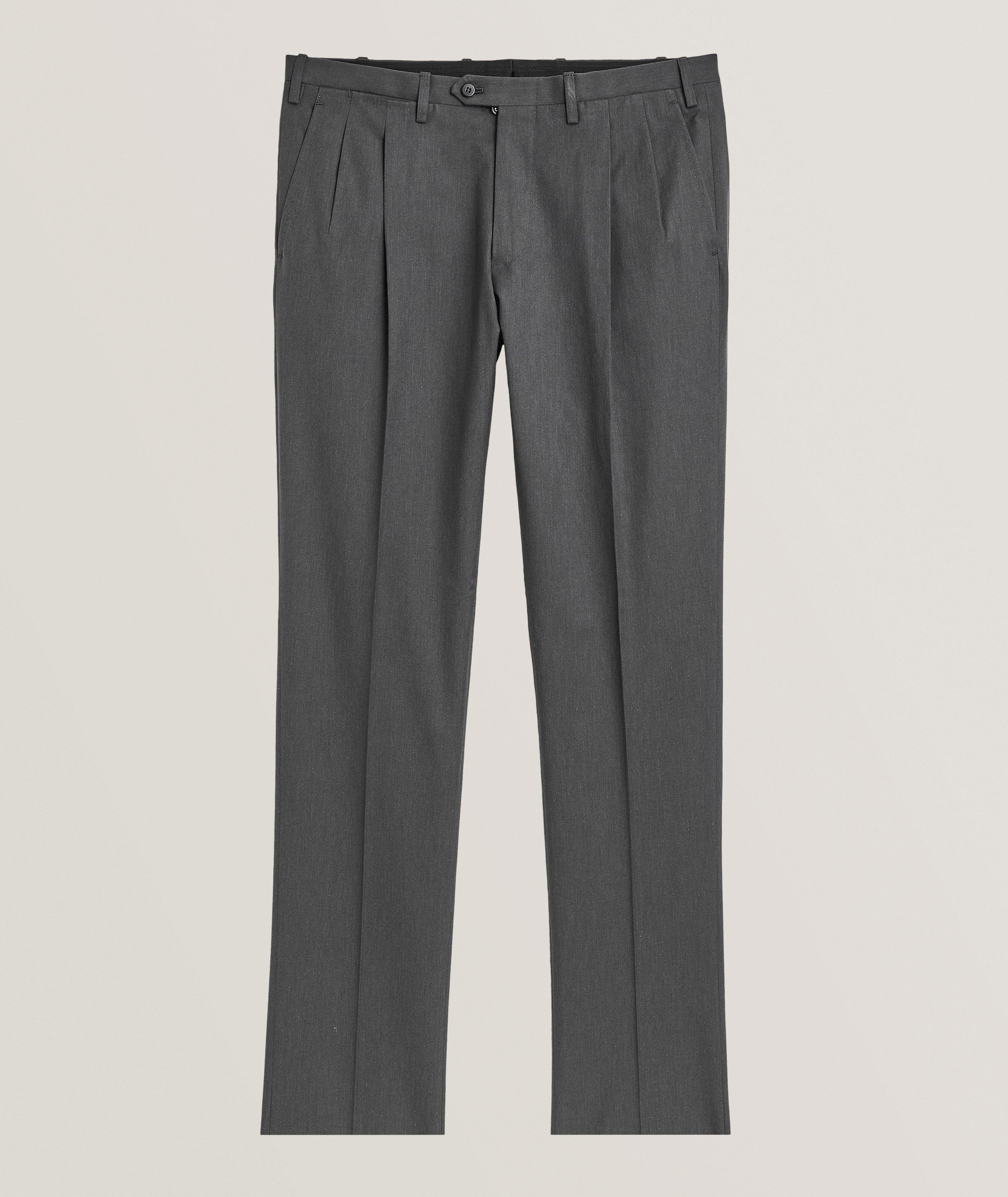 Stretch-Cotton Double Pleated Dress Pants image 0