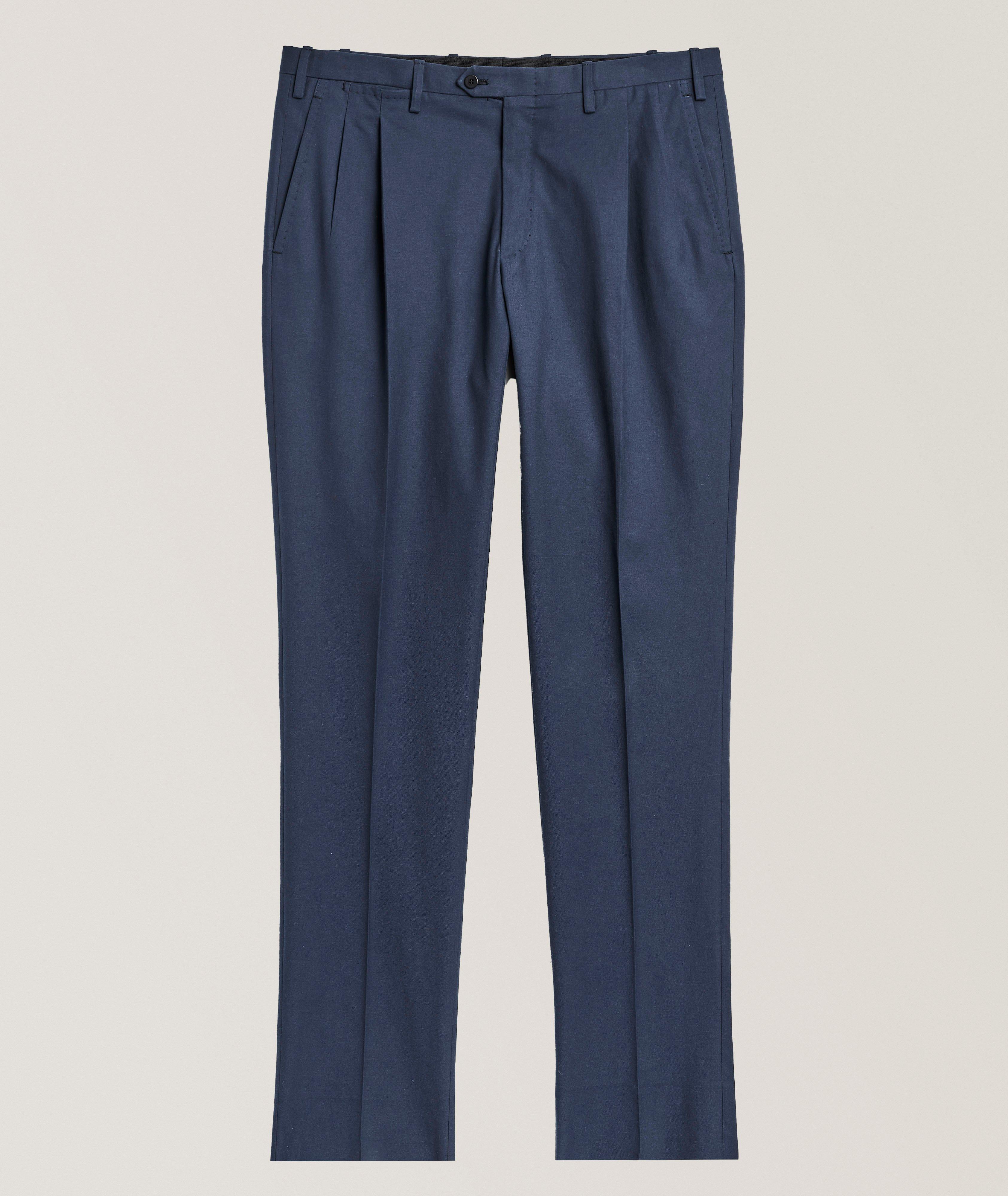 Stretch-Cotton Double Pleated Dress Pants image 0