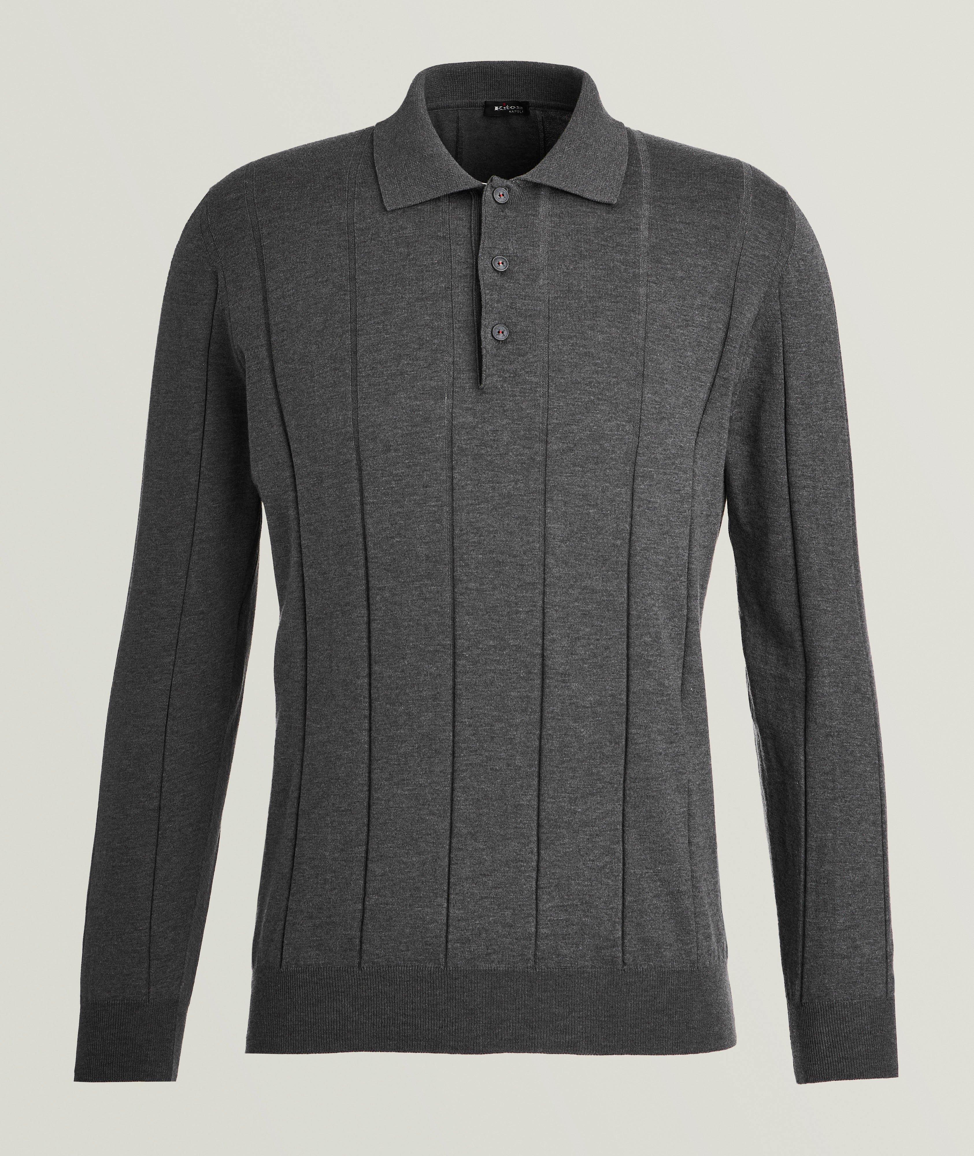 Cotton Wide Rib-Knit Polo  image 0