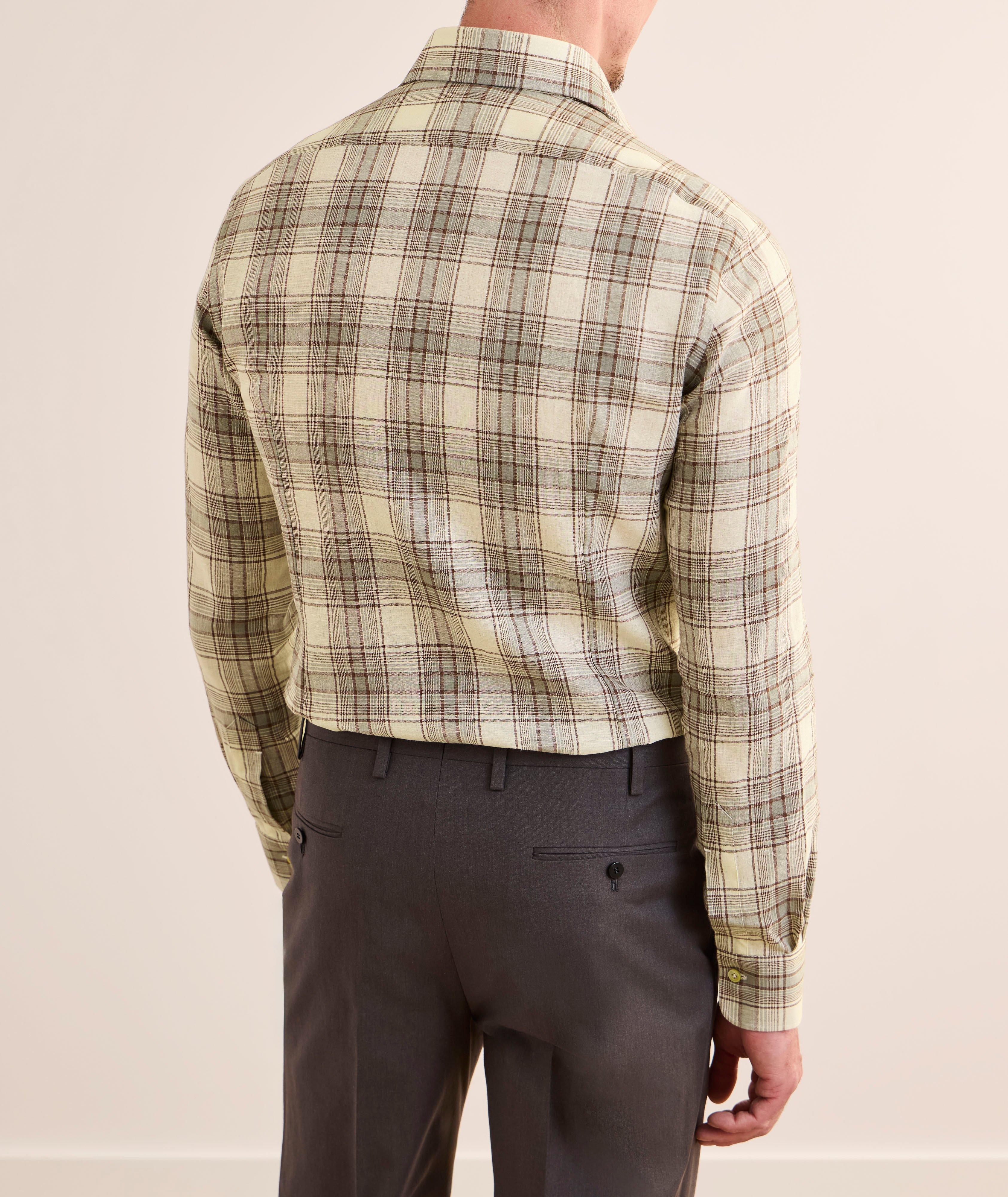 Plaid Stretch-Linen Shirt  image 2