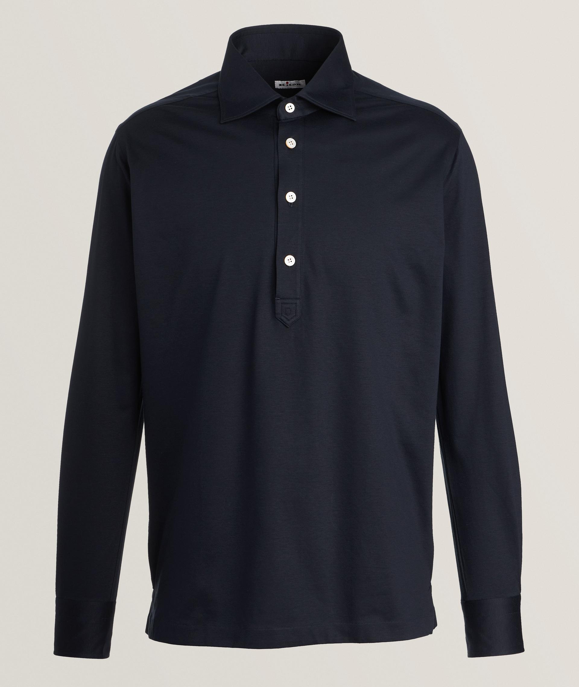 Long Placket Cotton Polo image 0