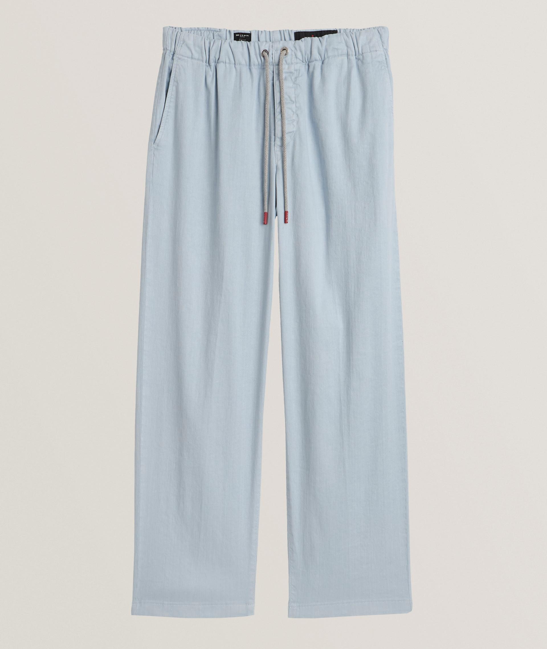 Pantalon en mélange de lin à cordon image 0