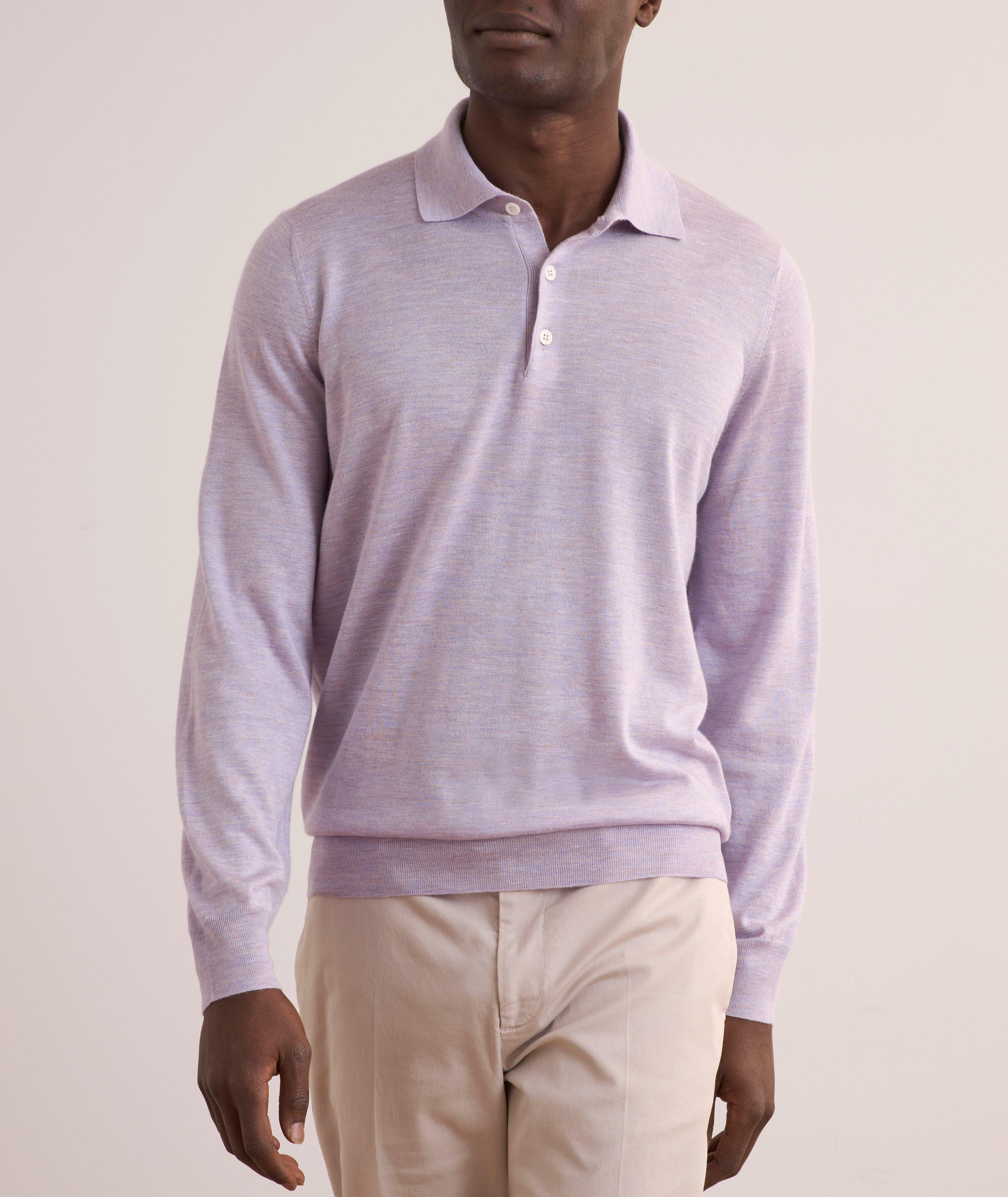 Cashmere, Silk & Linen Polo Sweater image 1