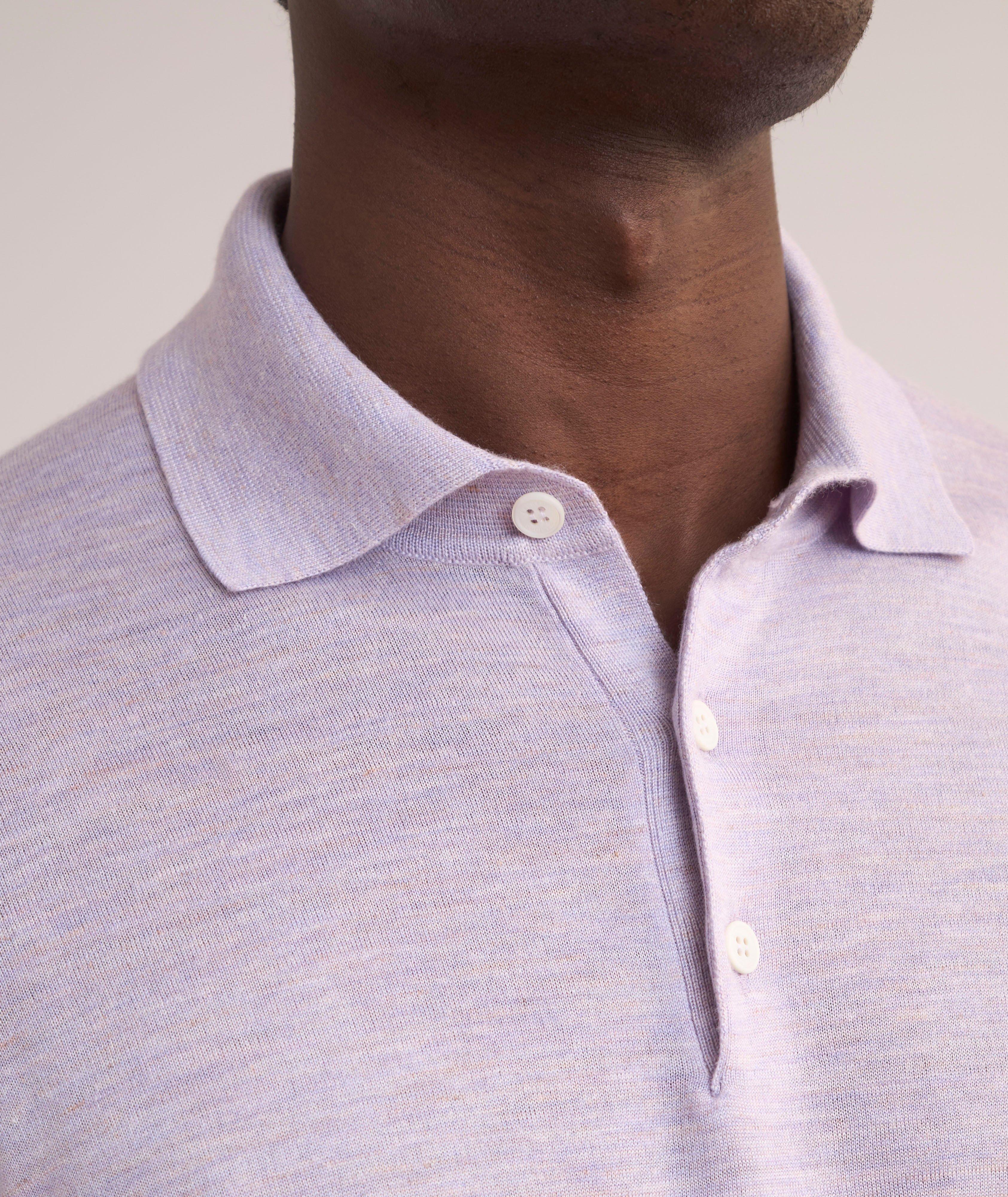 Cashmere, Silk & Linen Polo Sweater image 3