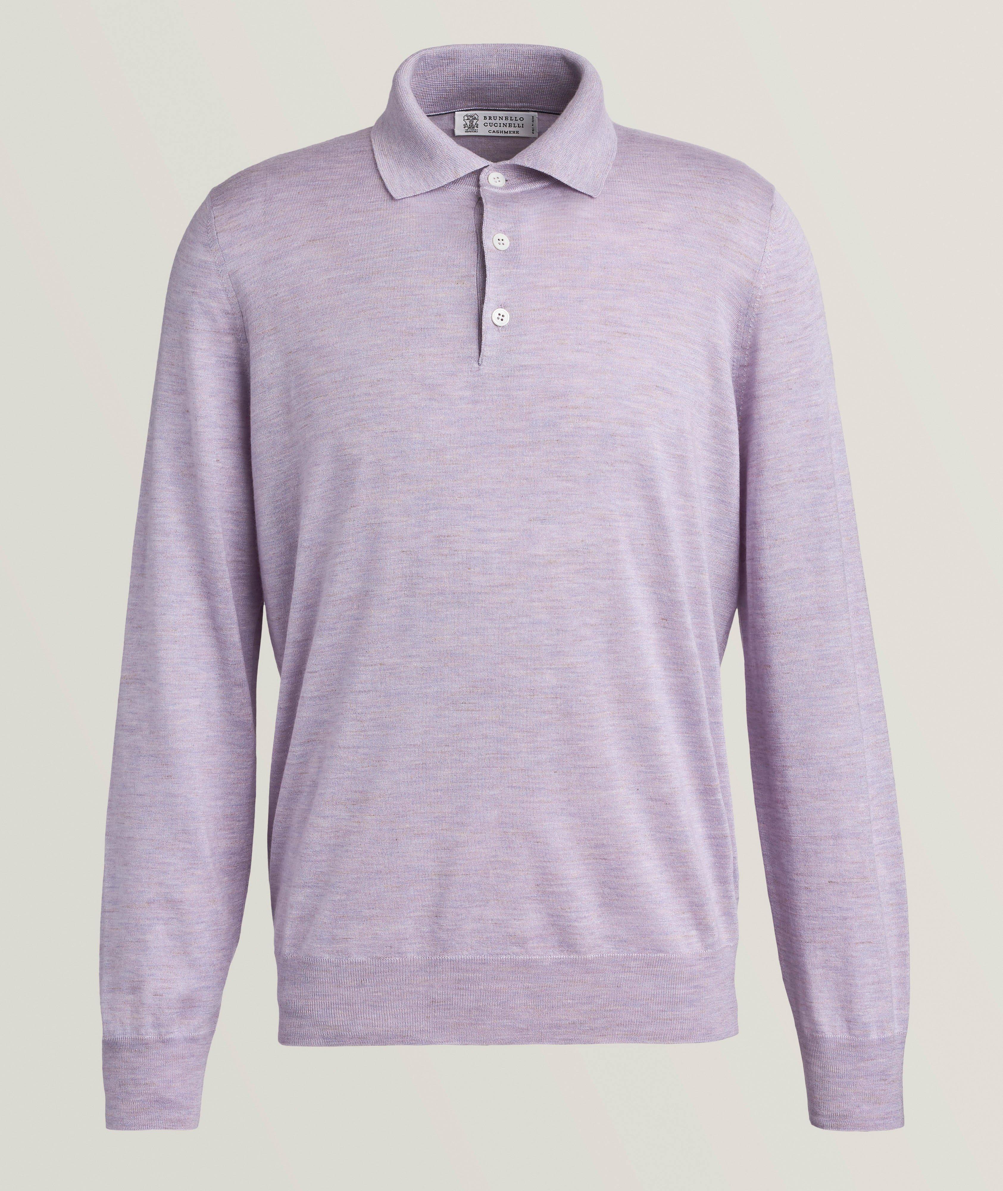 Cashmere, Silk & Linen Polo Sweater image 0