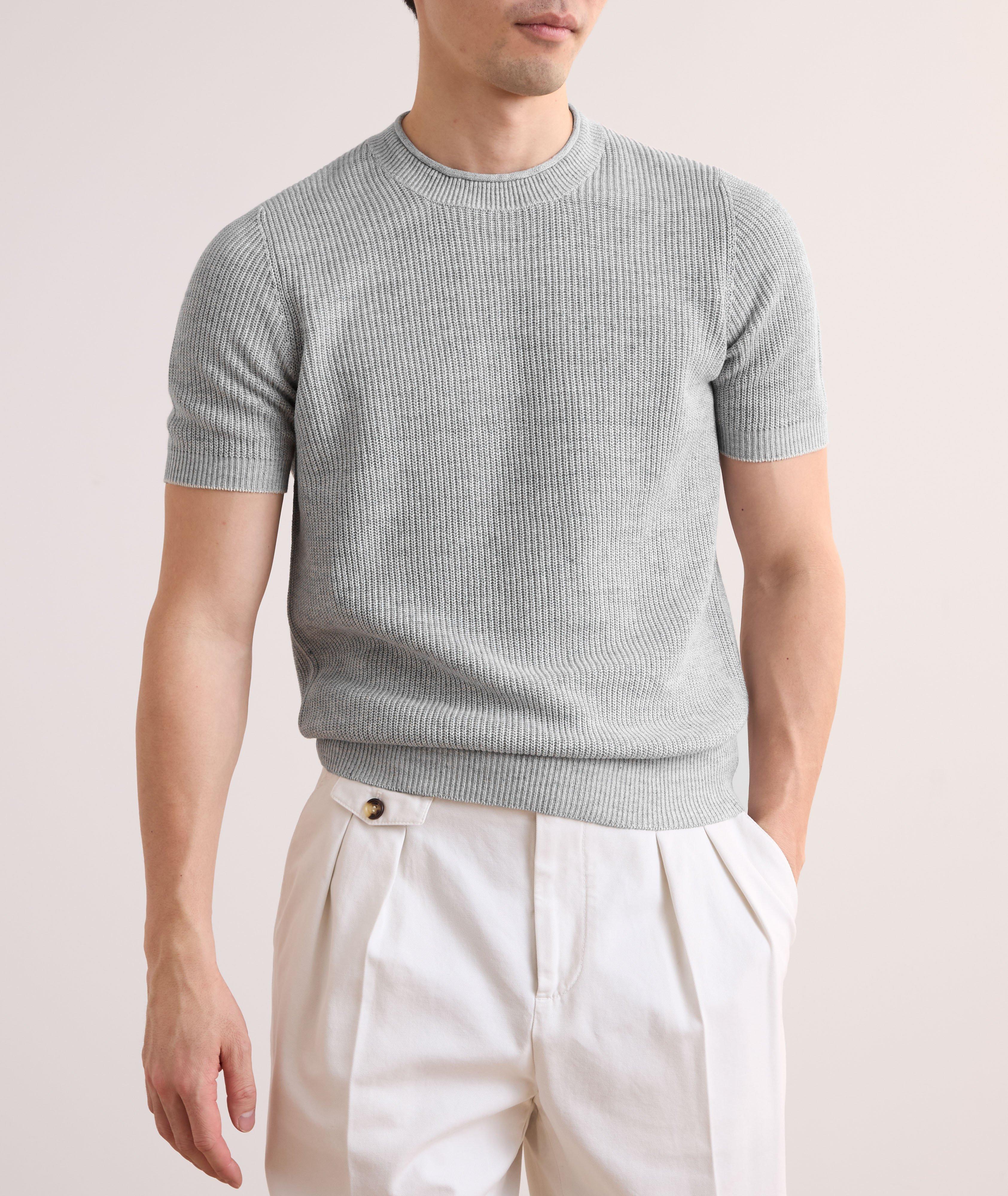 MID GREY SS CREW NECK SWEATER image 1