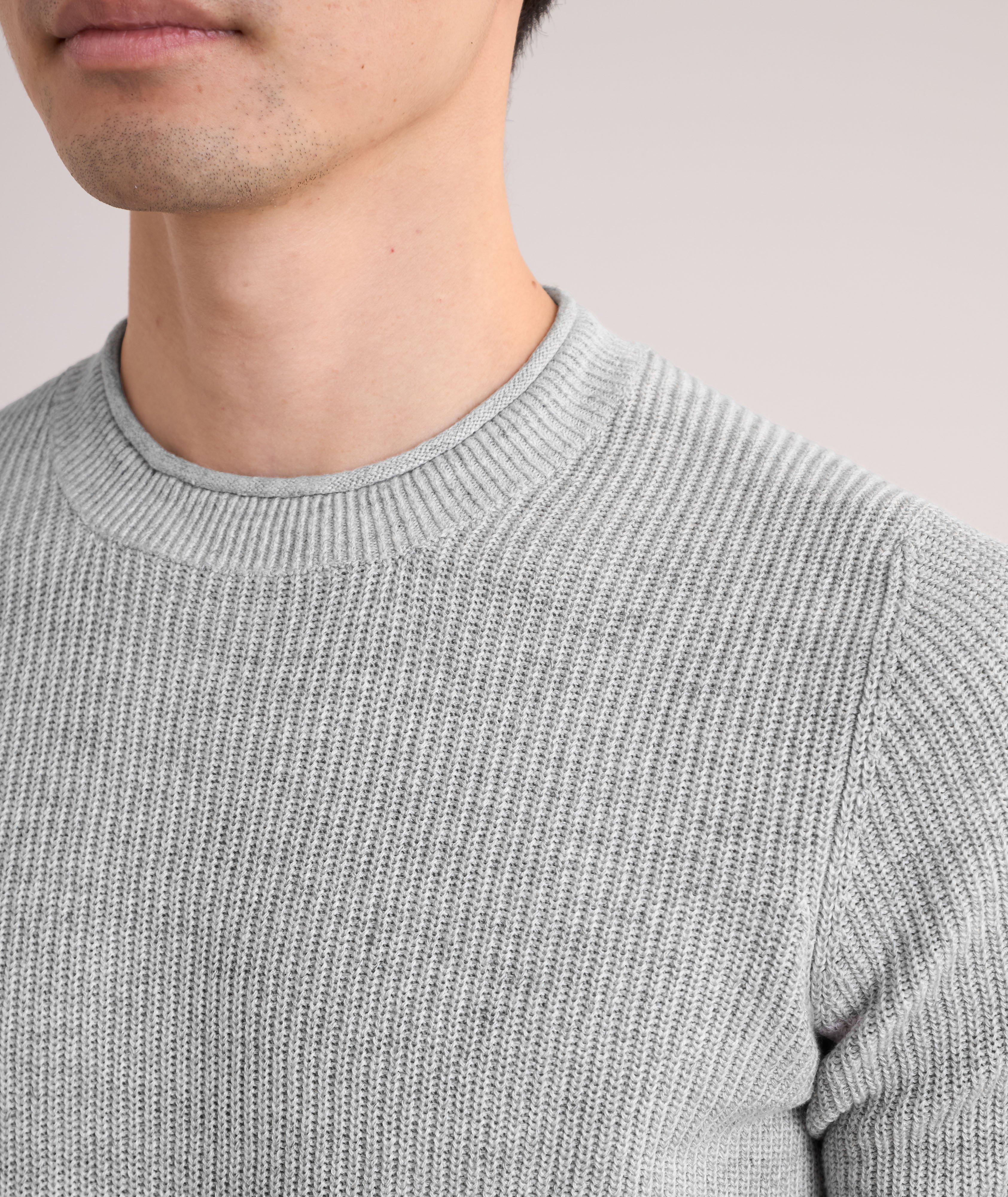 MID GREY SS CREW NECK SWEATER image 3