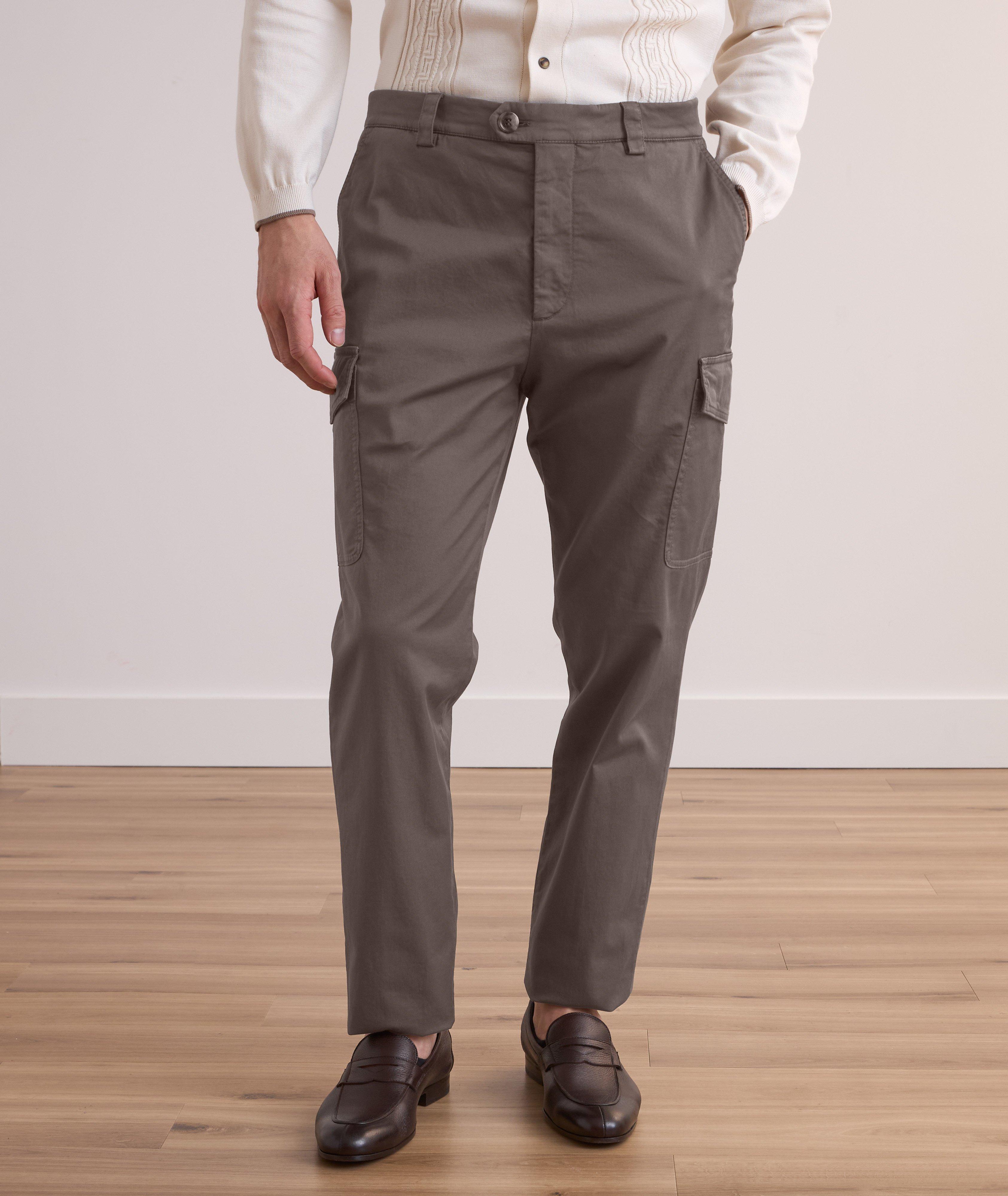 Pantalon cargo en coton extensible image 1