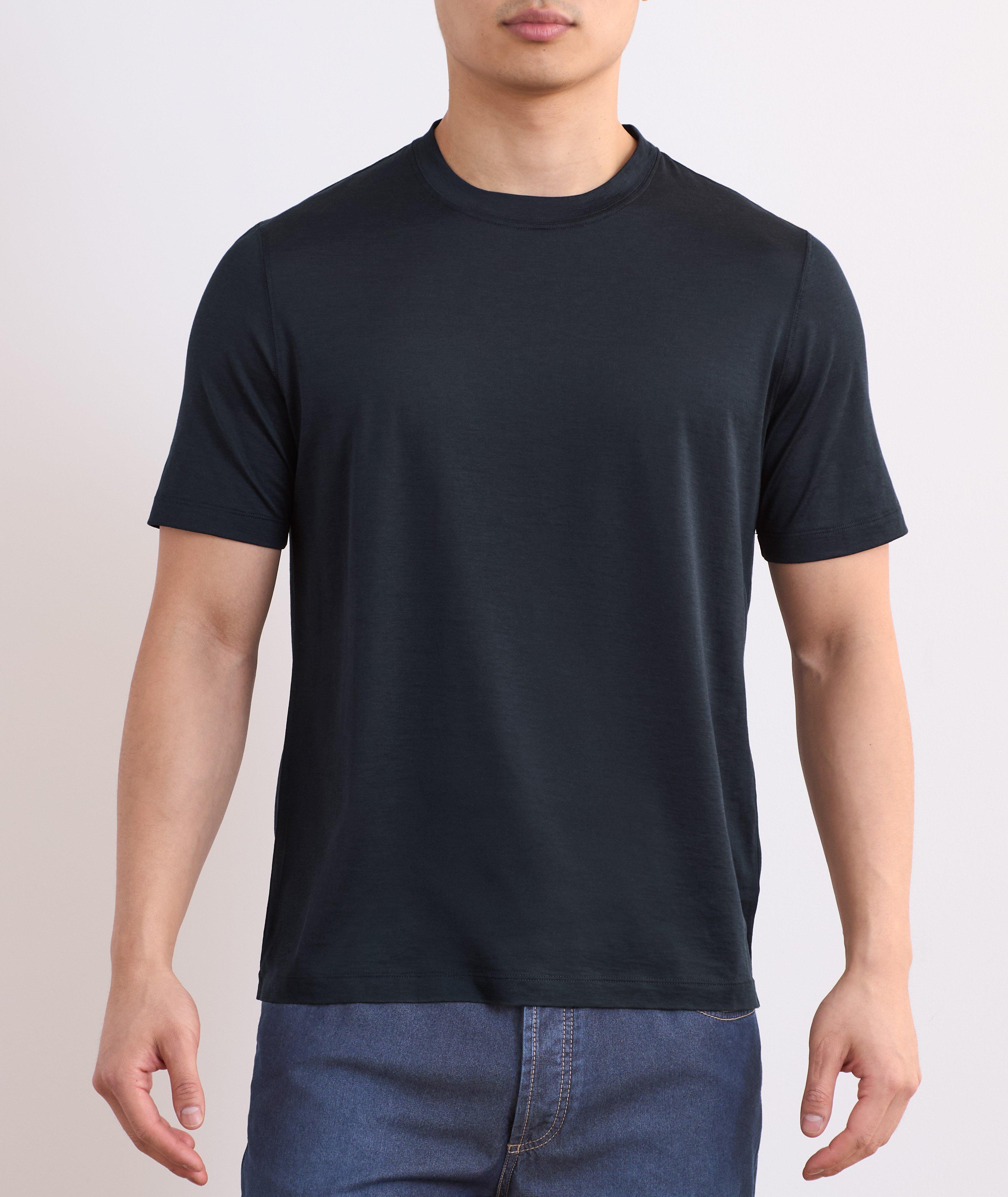 Silk-Cotton Crewneck T-Shirt image 1