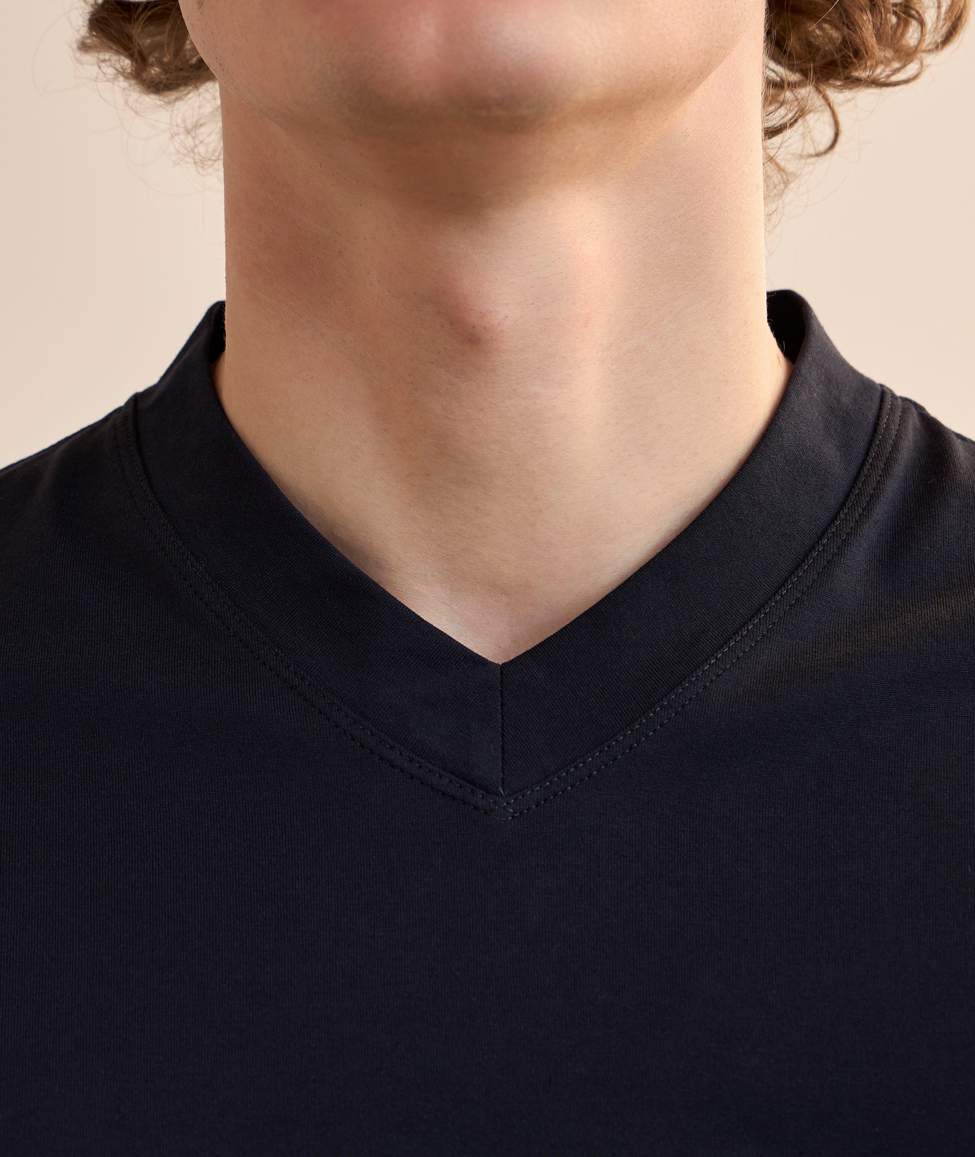 T-shirt en soie et en coton à encolure ronde image 3