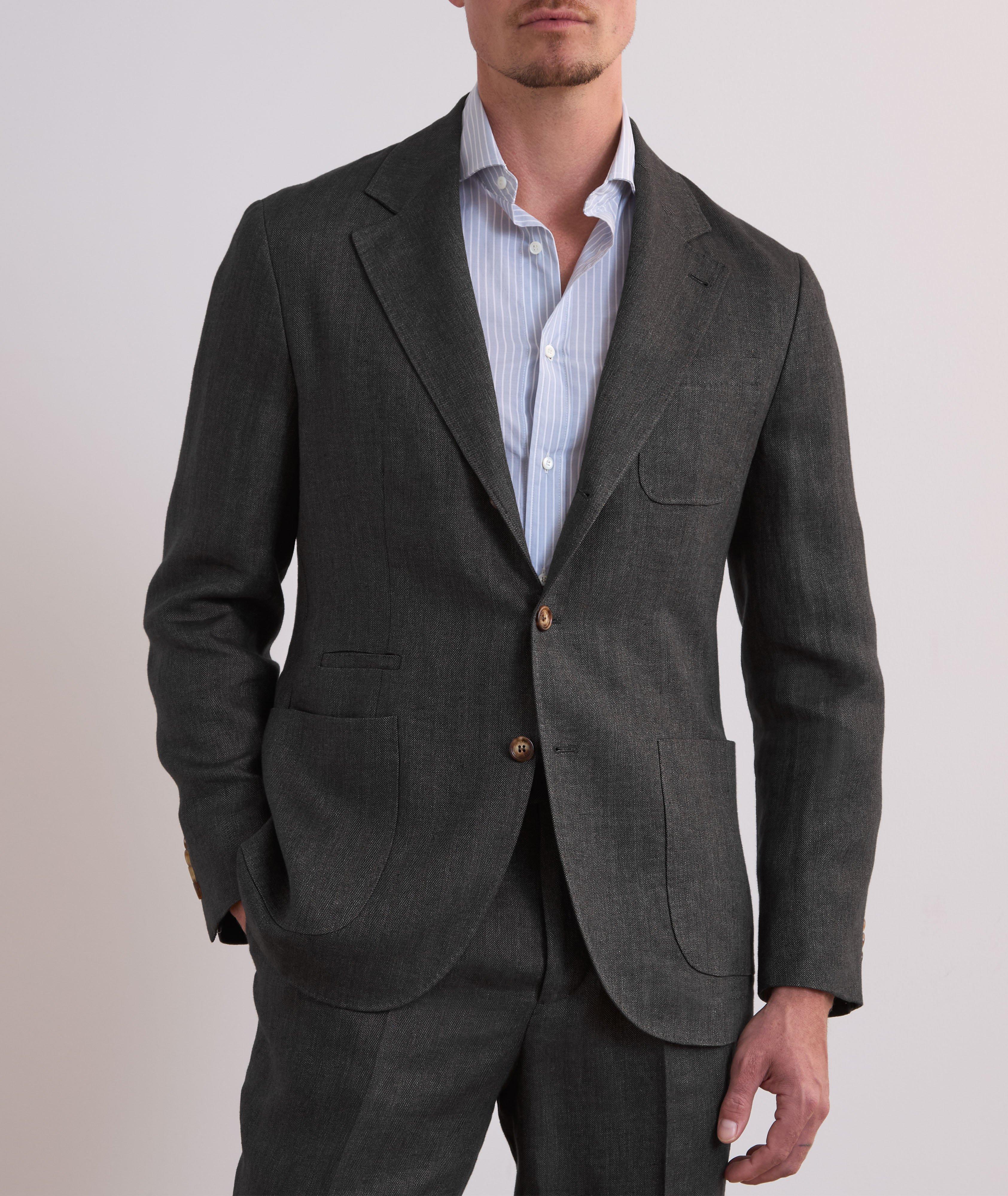 Herringbone Linen Suit Jacket  image 1