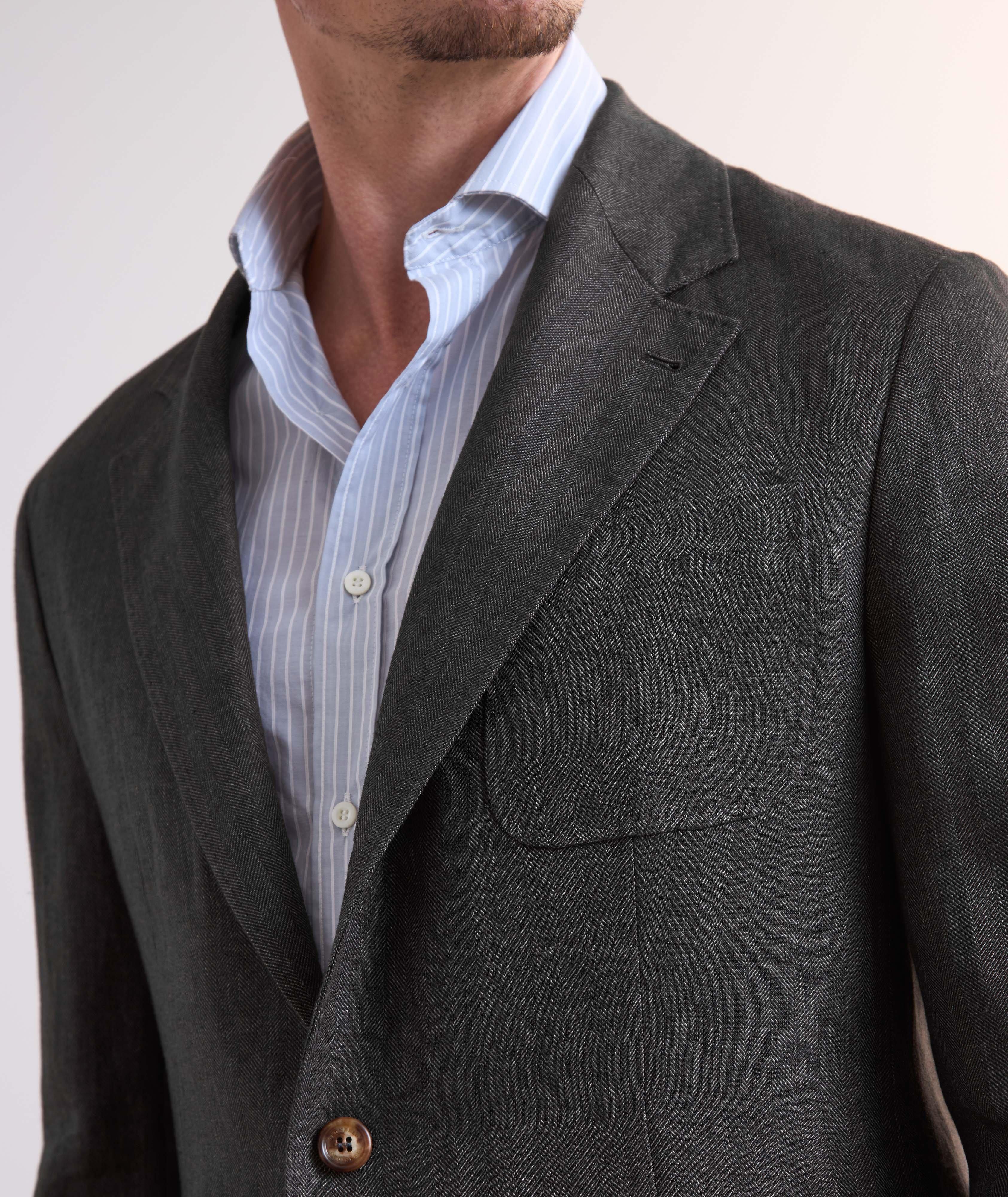 Herringbone Linen Suit Jacket  image 3