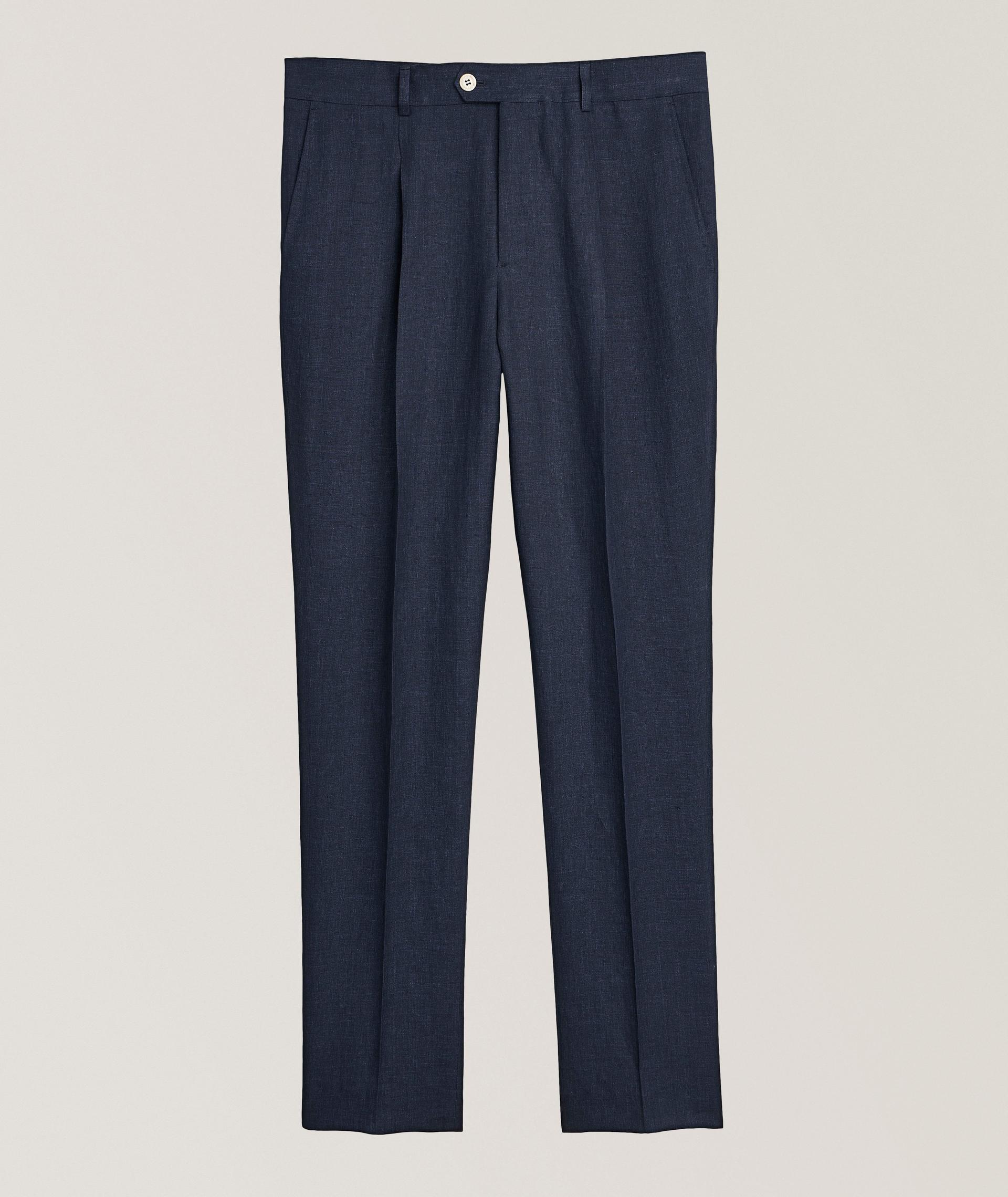Leasure-Fit Linen Pleated Pants image 0