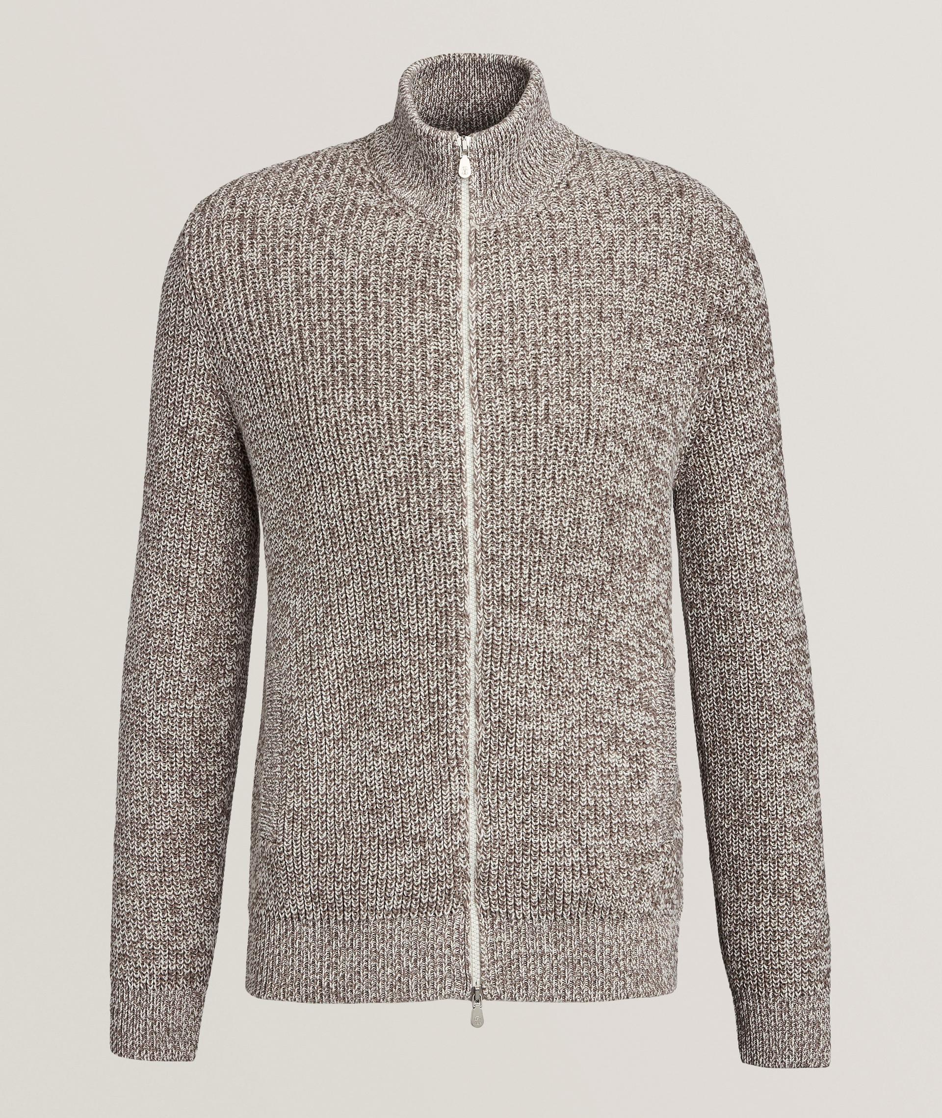 Cotton Chiné Full-Zip Cardigan  image 0