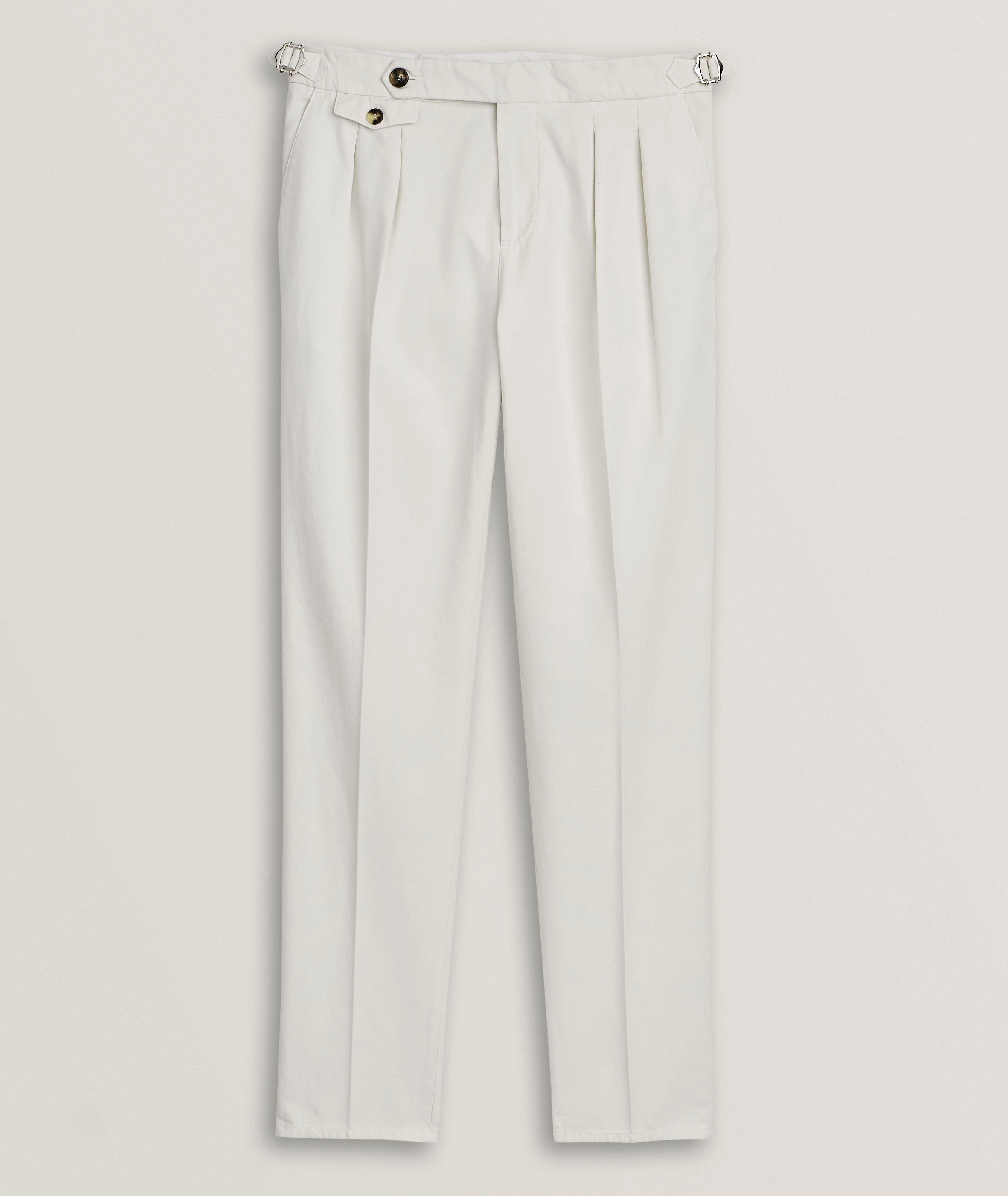 Brunello Cucinelli Tailor-Fit Pleated Cotton Pants