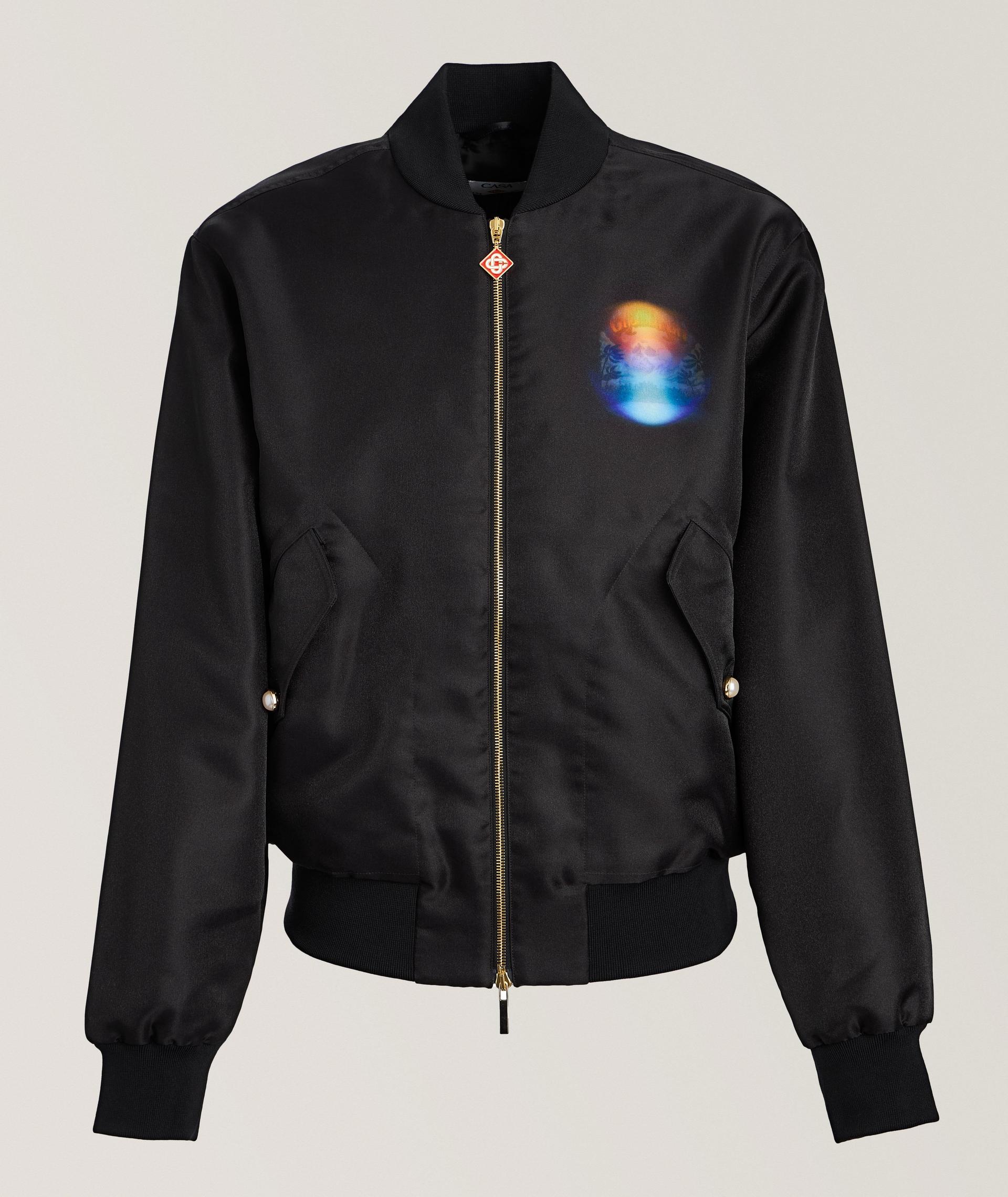 Blouson lustré à détails graphiques image 0