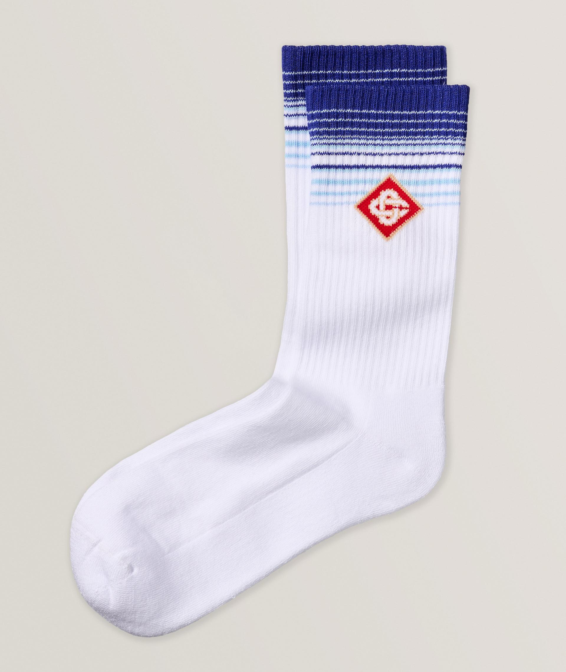 Chaussettes en coton extensible avec monogrammes image 0