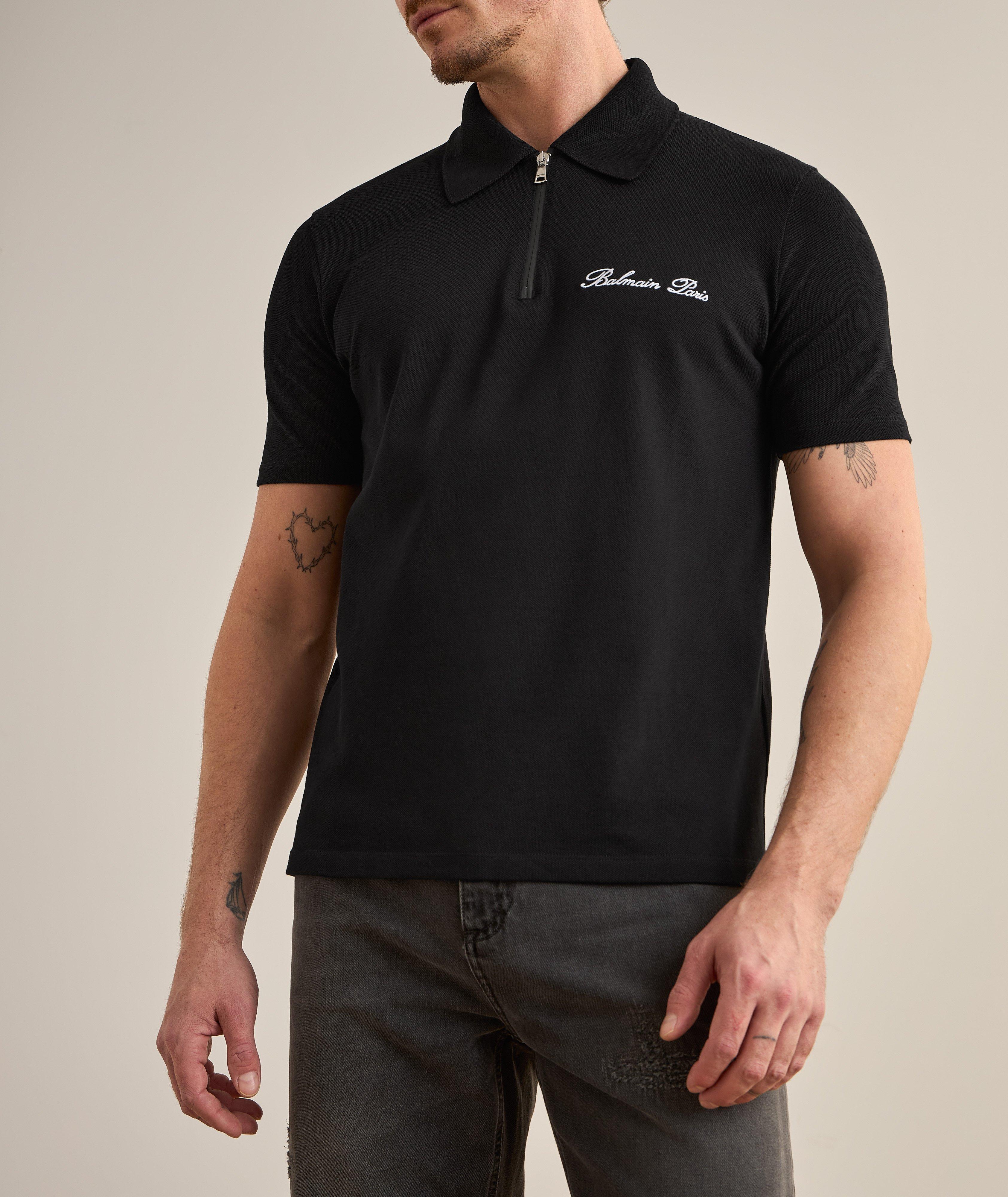 Embroidered Cursive Logo Cotton Polo  image 1