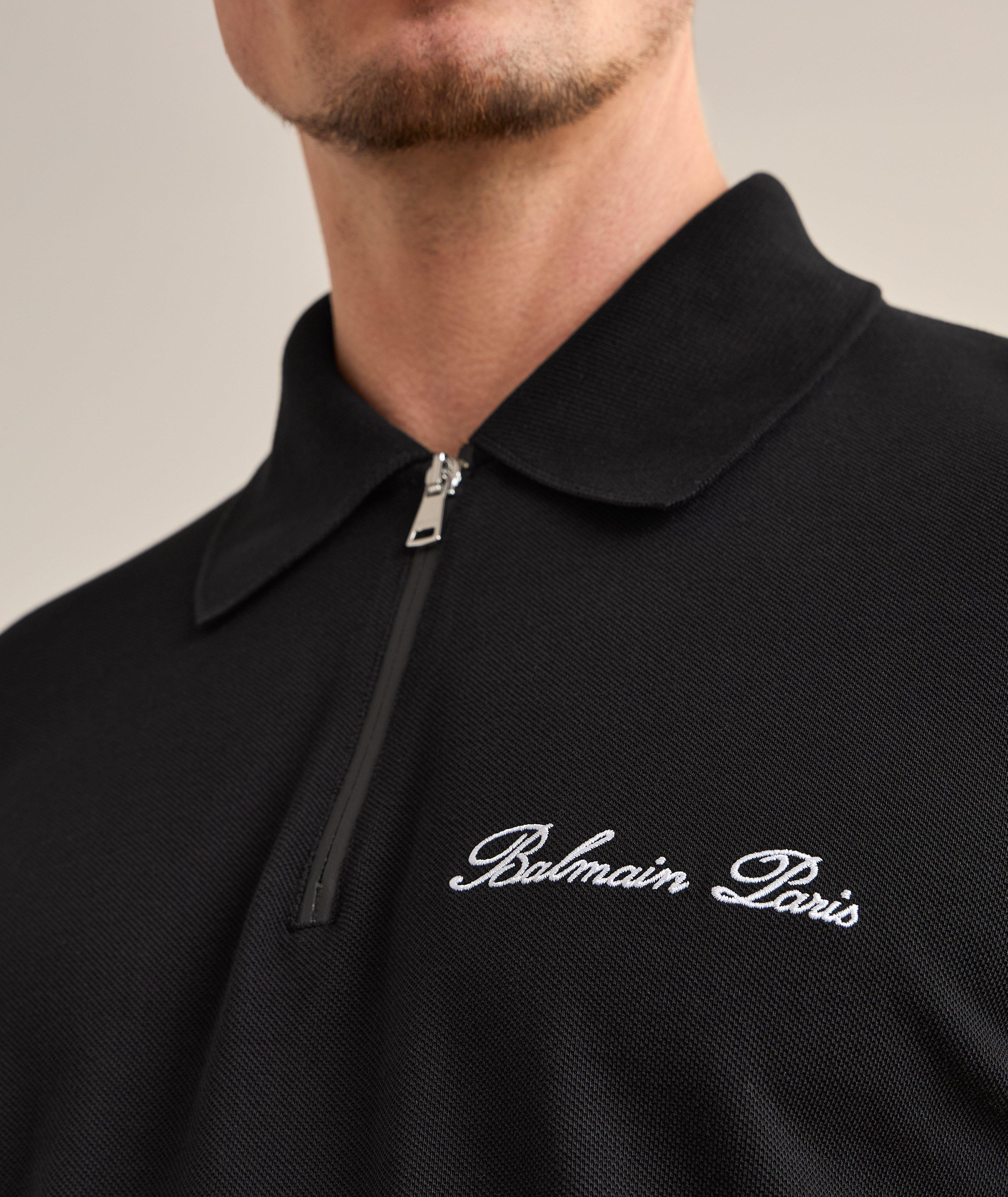 Embroidered Cursive Logo Cotton Polo  image 3