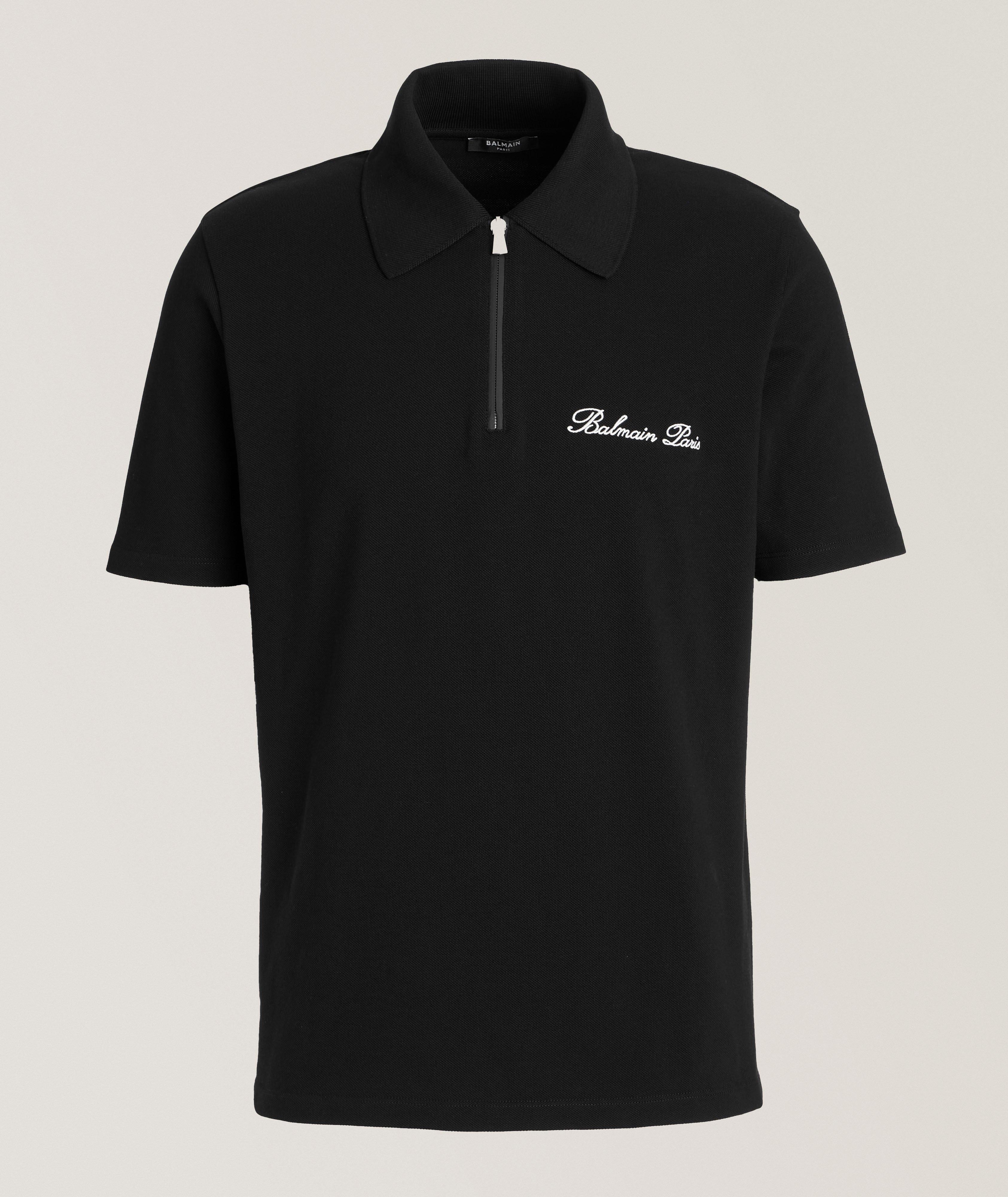 Embroidered Cursive Logo Cotton Polo  image 0