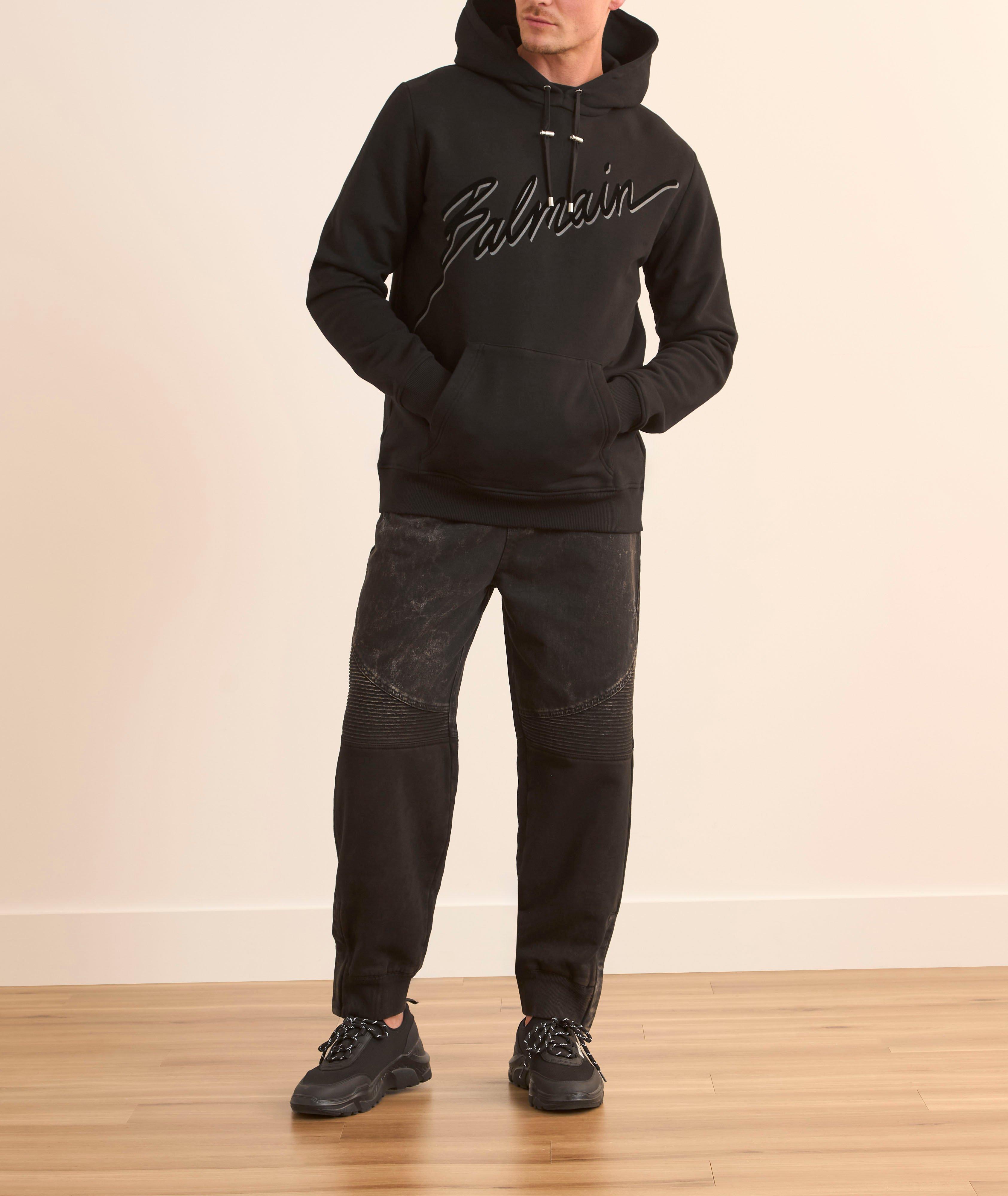 Vintage Effect Moto Denim Joggers  image 6