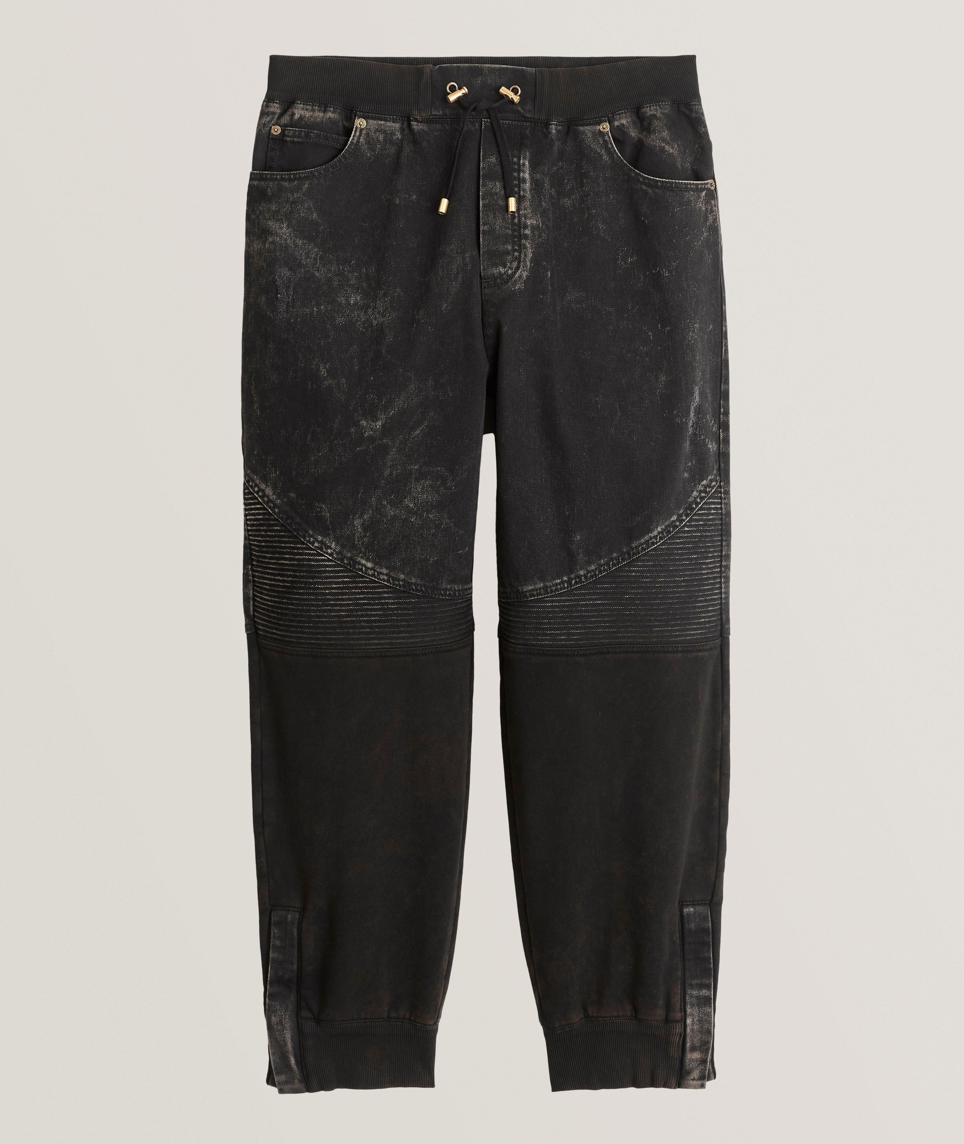 Vintage Effect Moto Denim Joggers  image 0