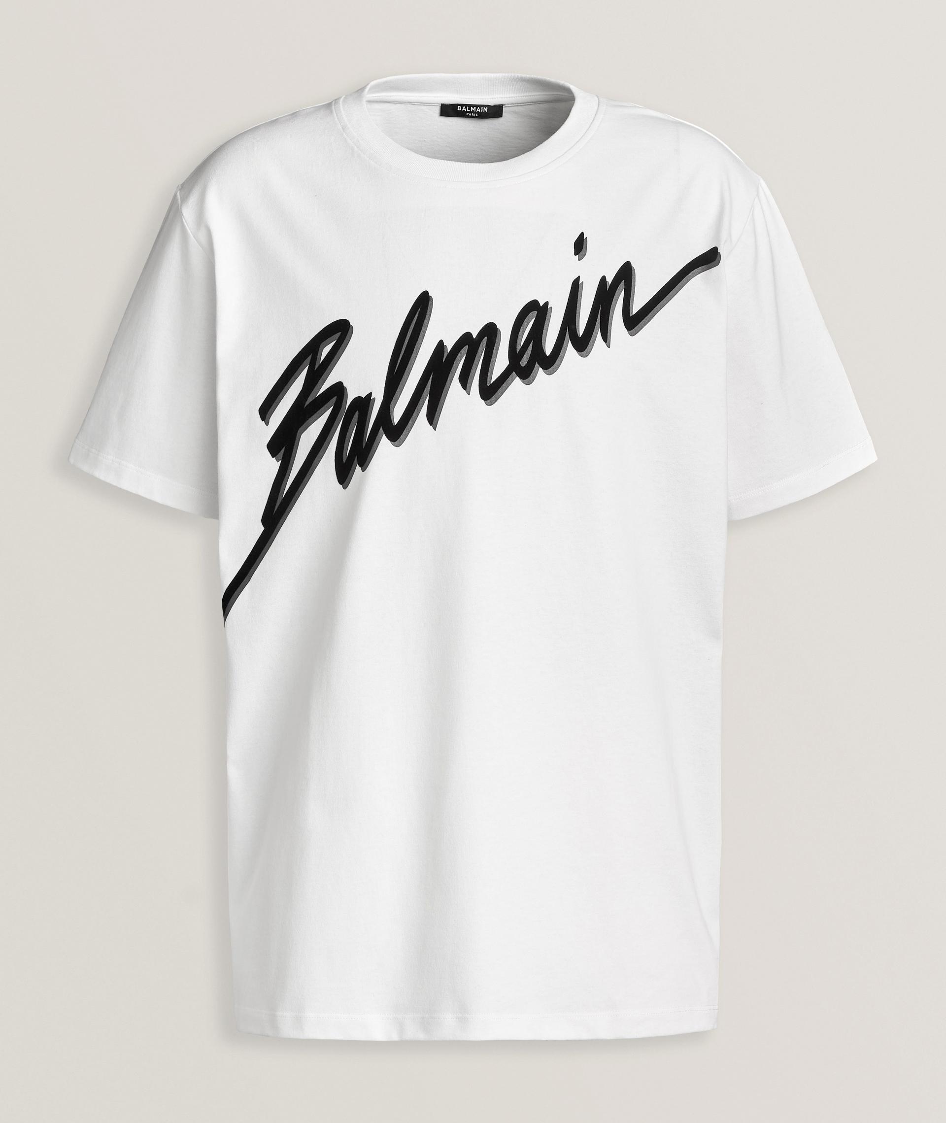T-shirt en coton avec logo cursif image 0