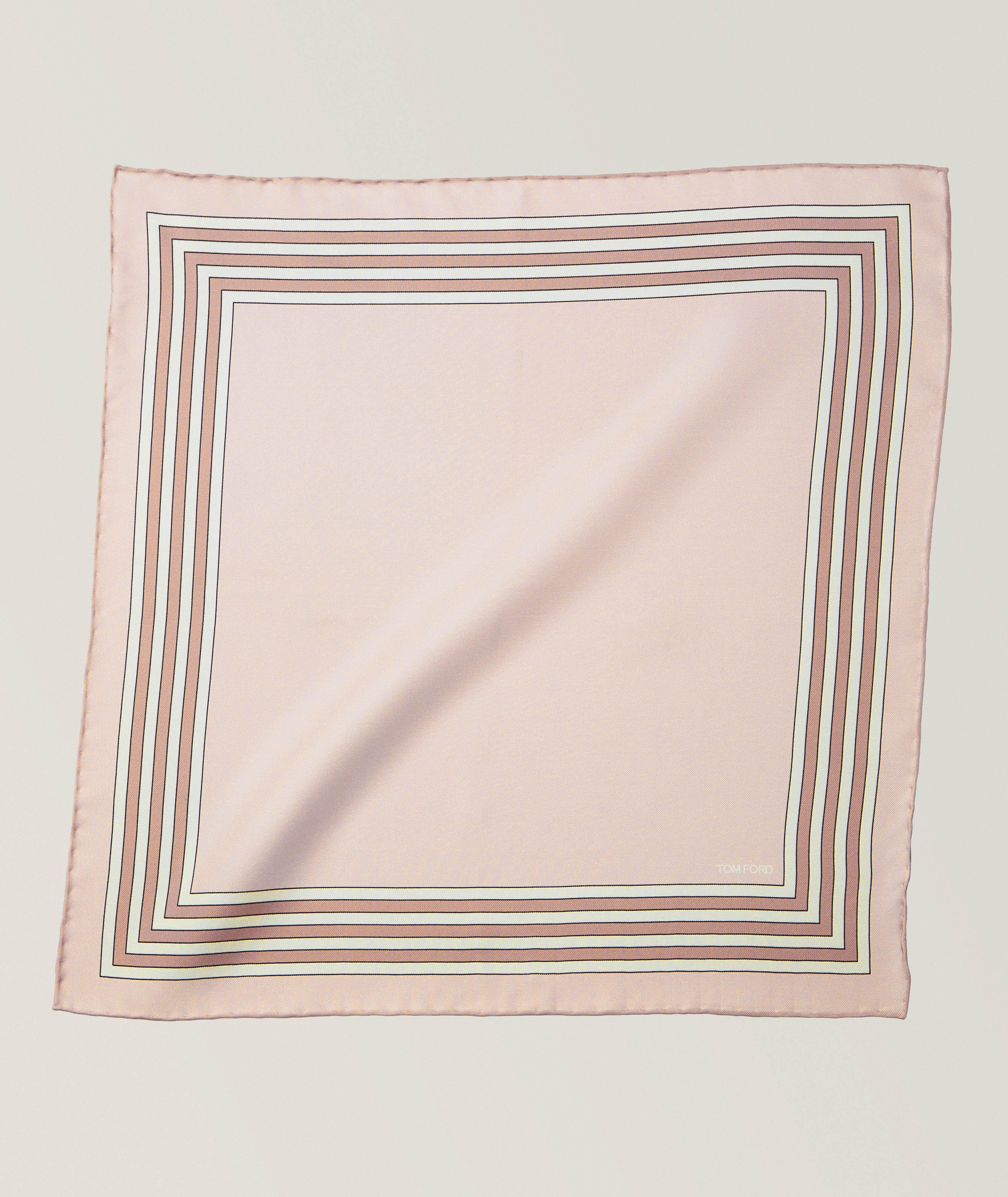 TOM FORD Multi-Stripe Frame Silk Pocket Square