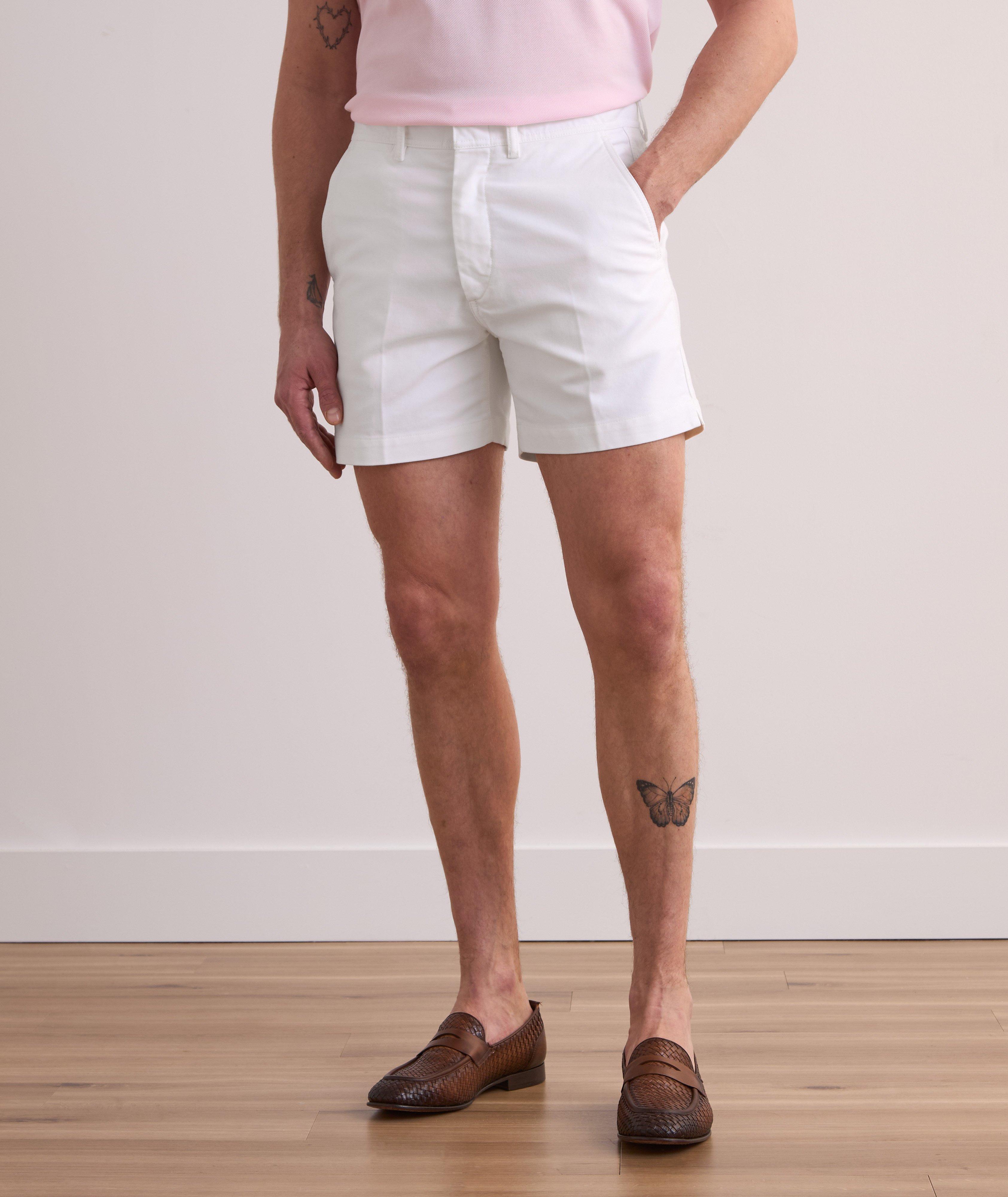 Cotton Satin Tailored Shorts image 1