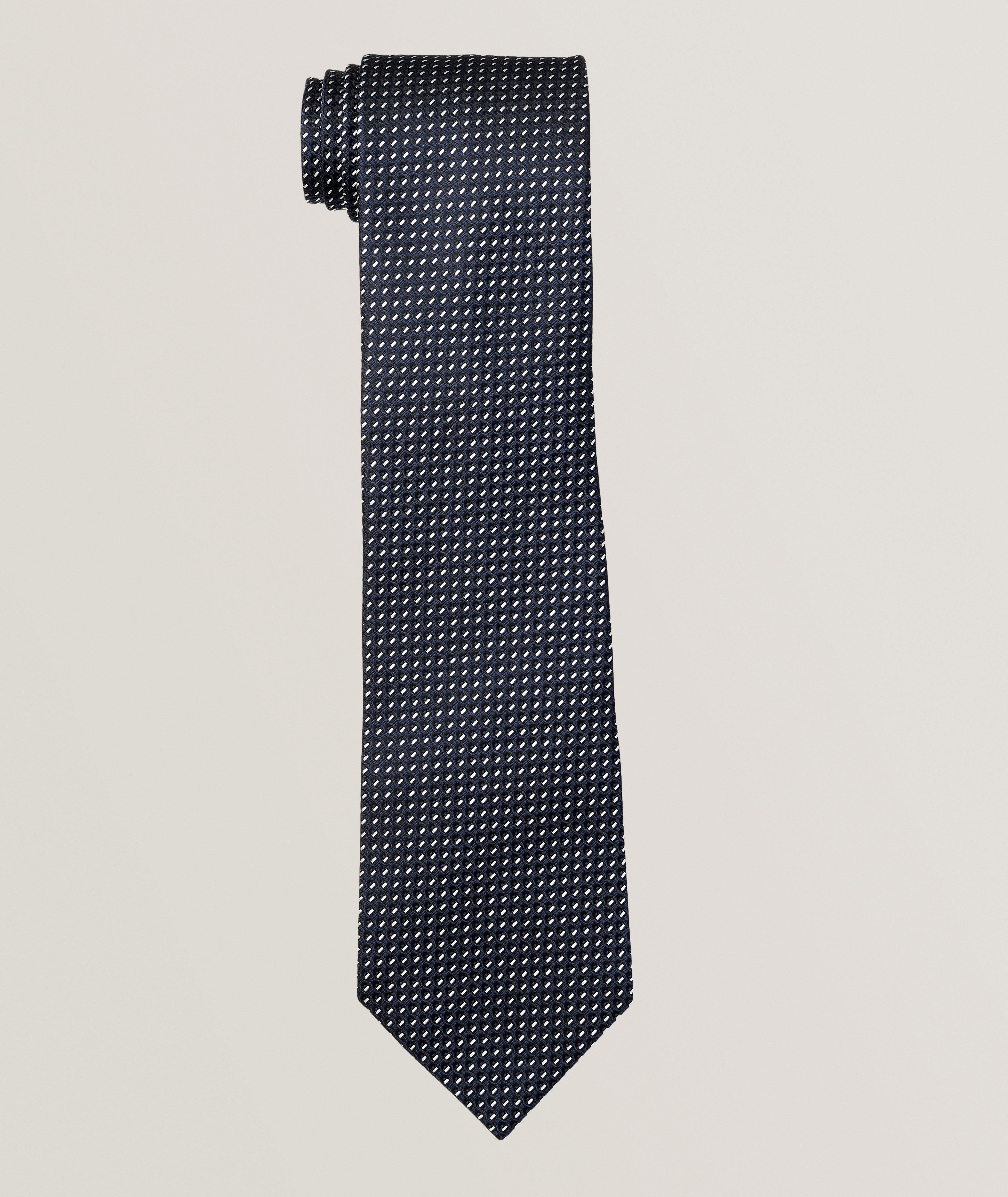 Neat Print Silk Tie image 0