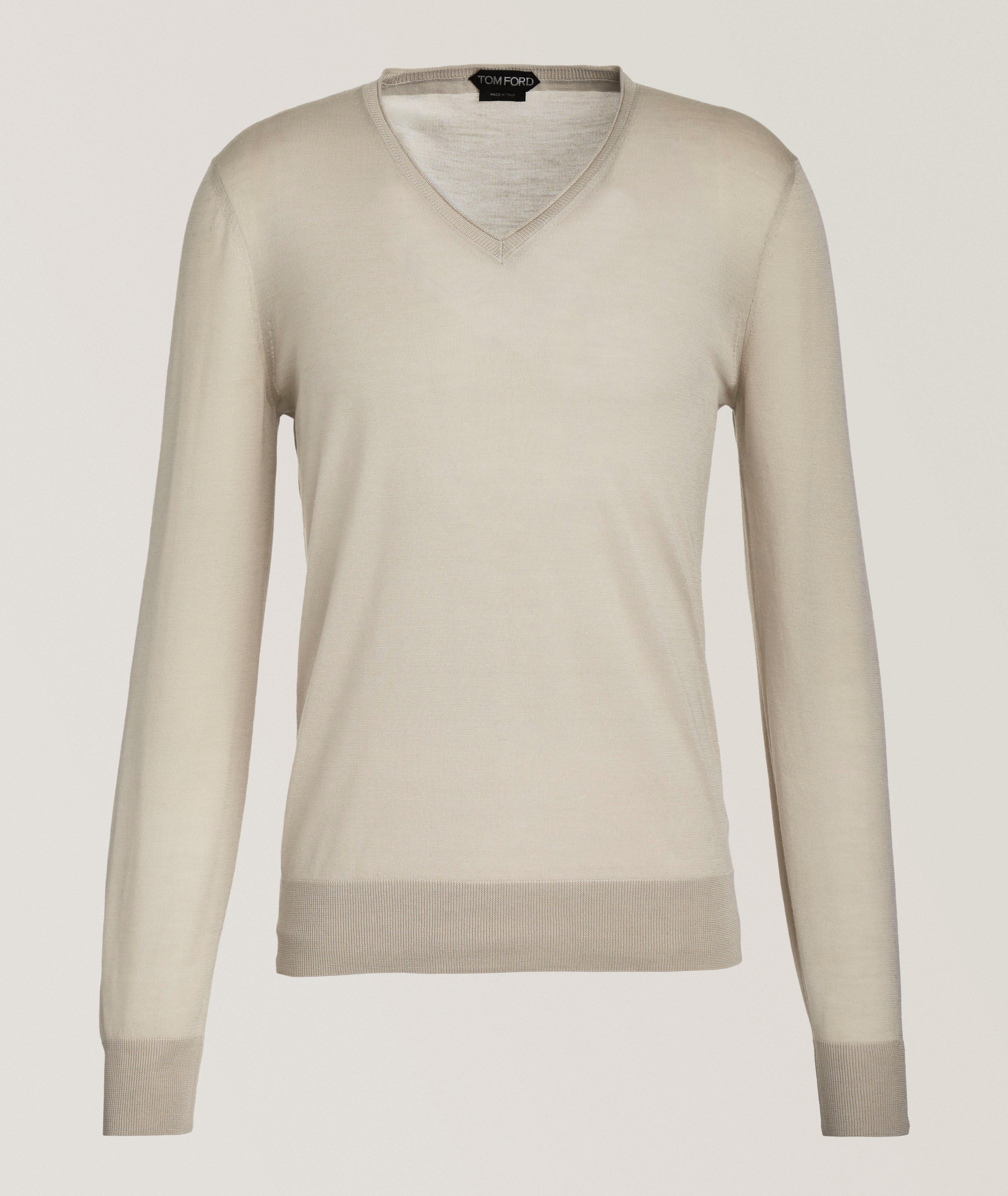 MARBLE SILK CASHMERE LS V NECK image 0