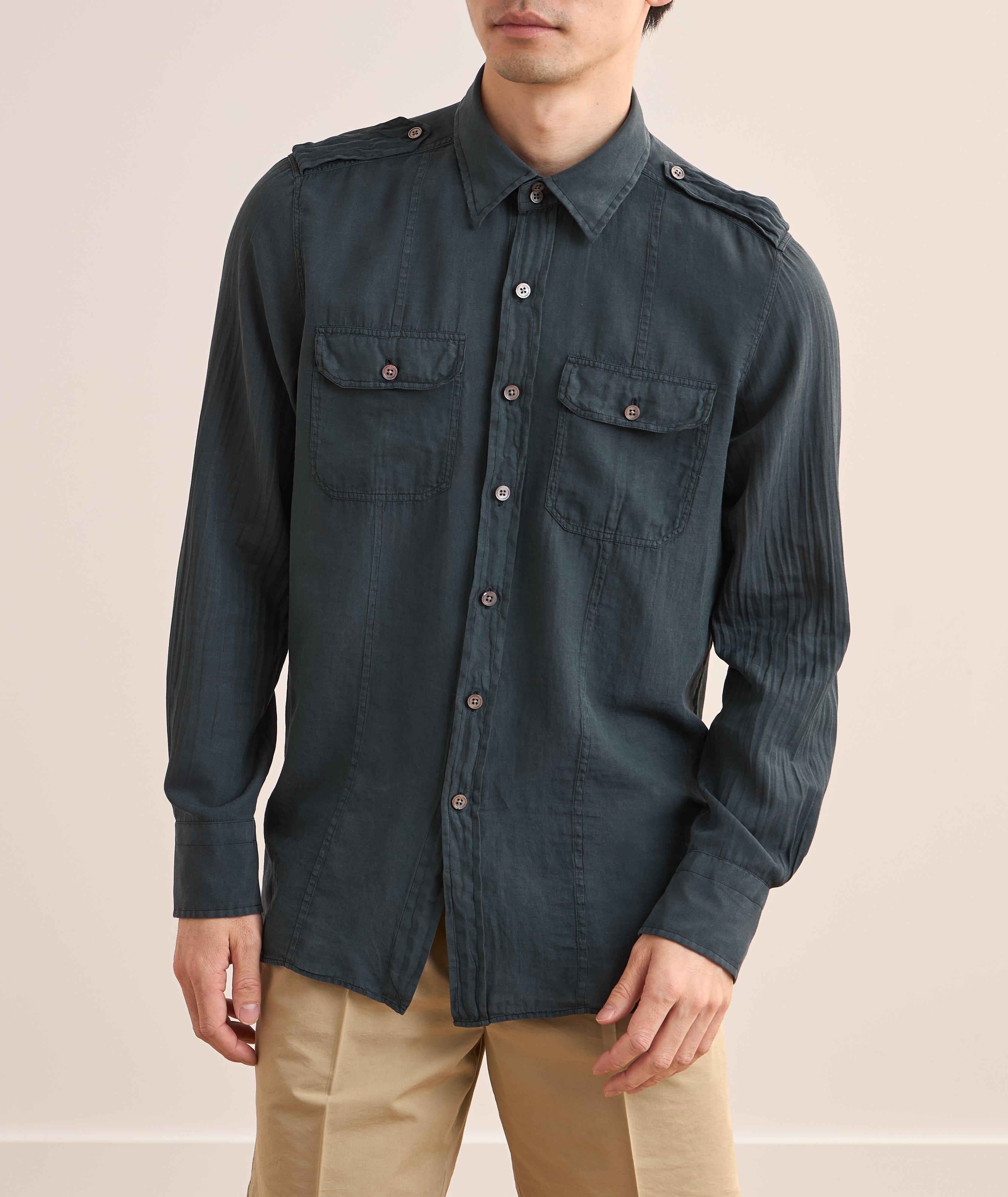 Cotton-Silk Washed Twill Shirt  image 1