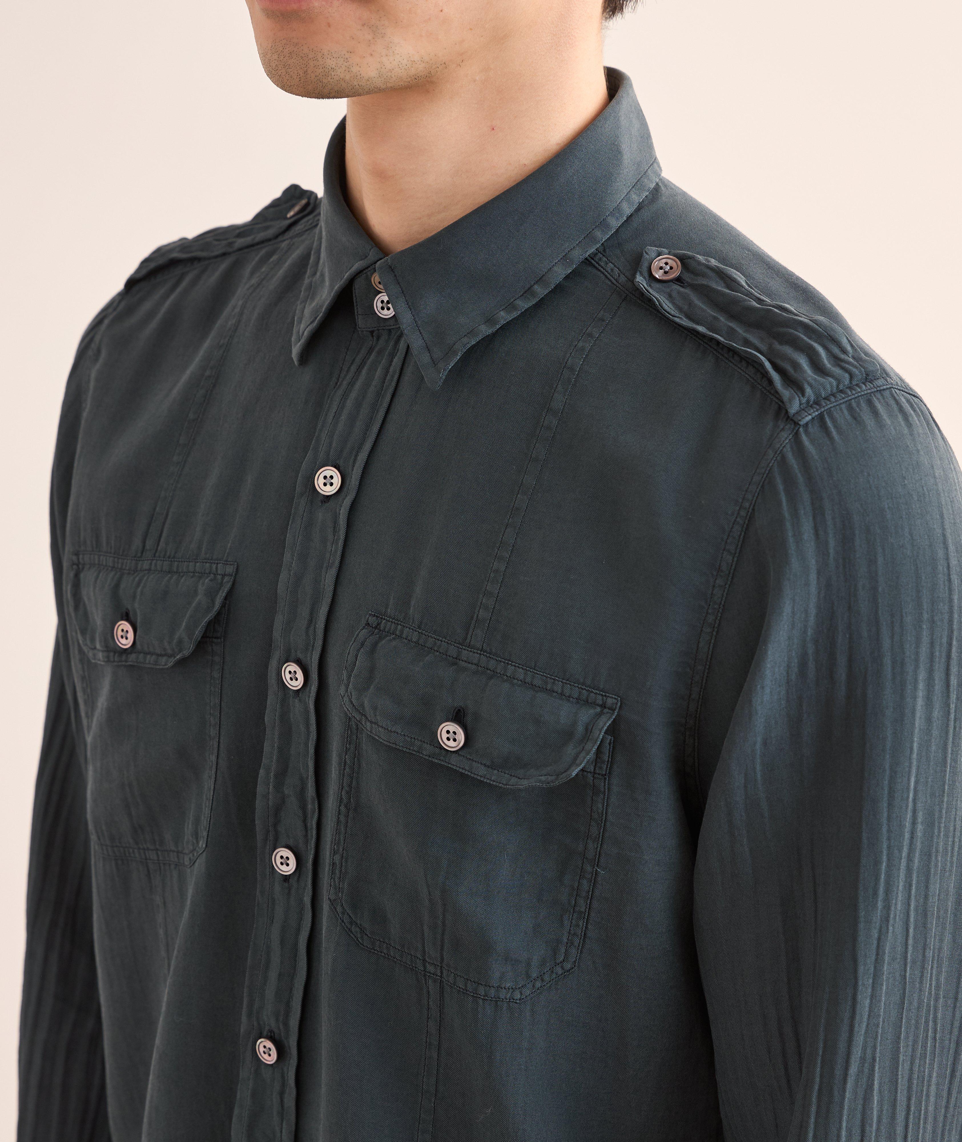 Cotton-Silk Washed Twill Shirt  image 3