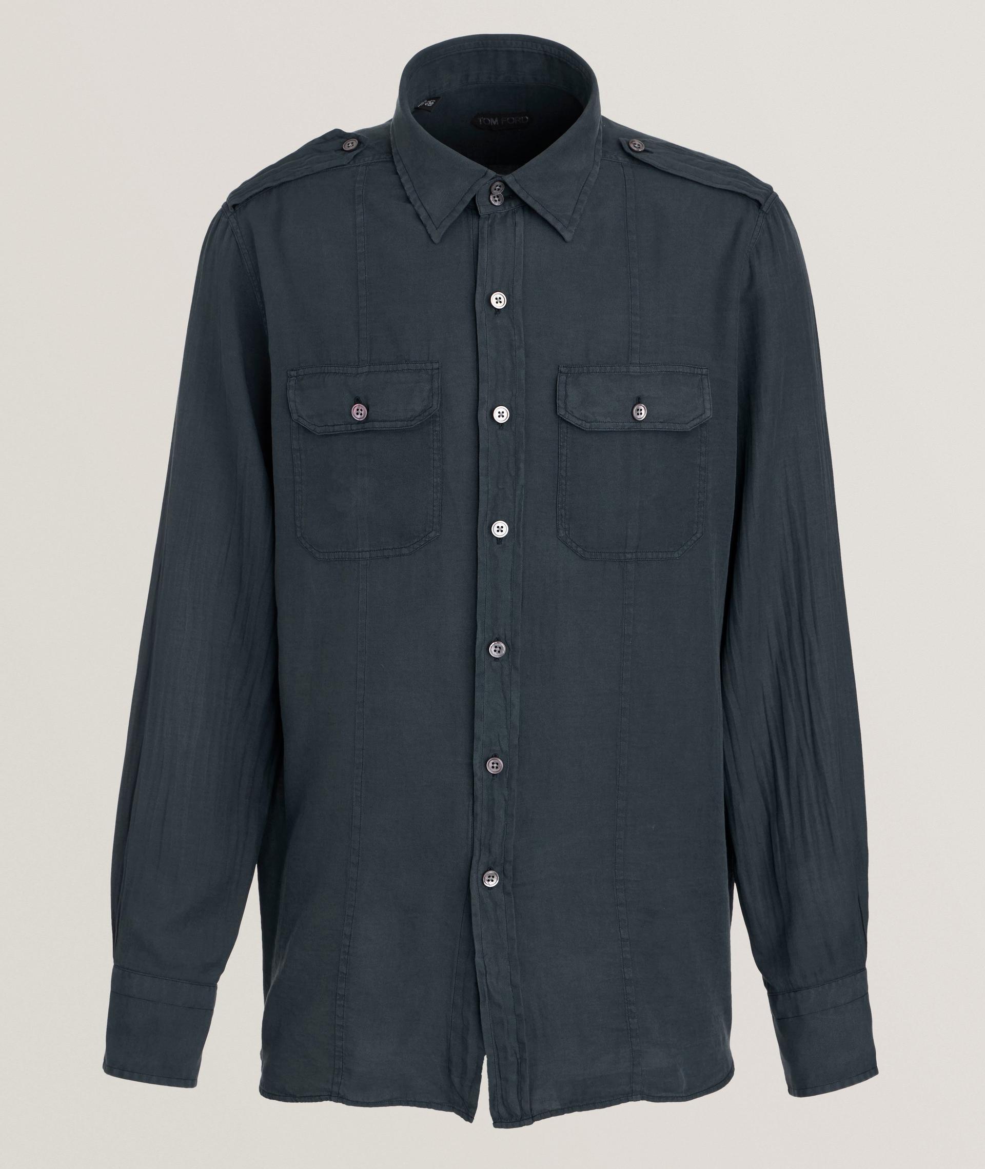 Cotton-Silk Washed Twill Shirt  image 0