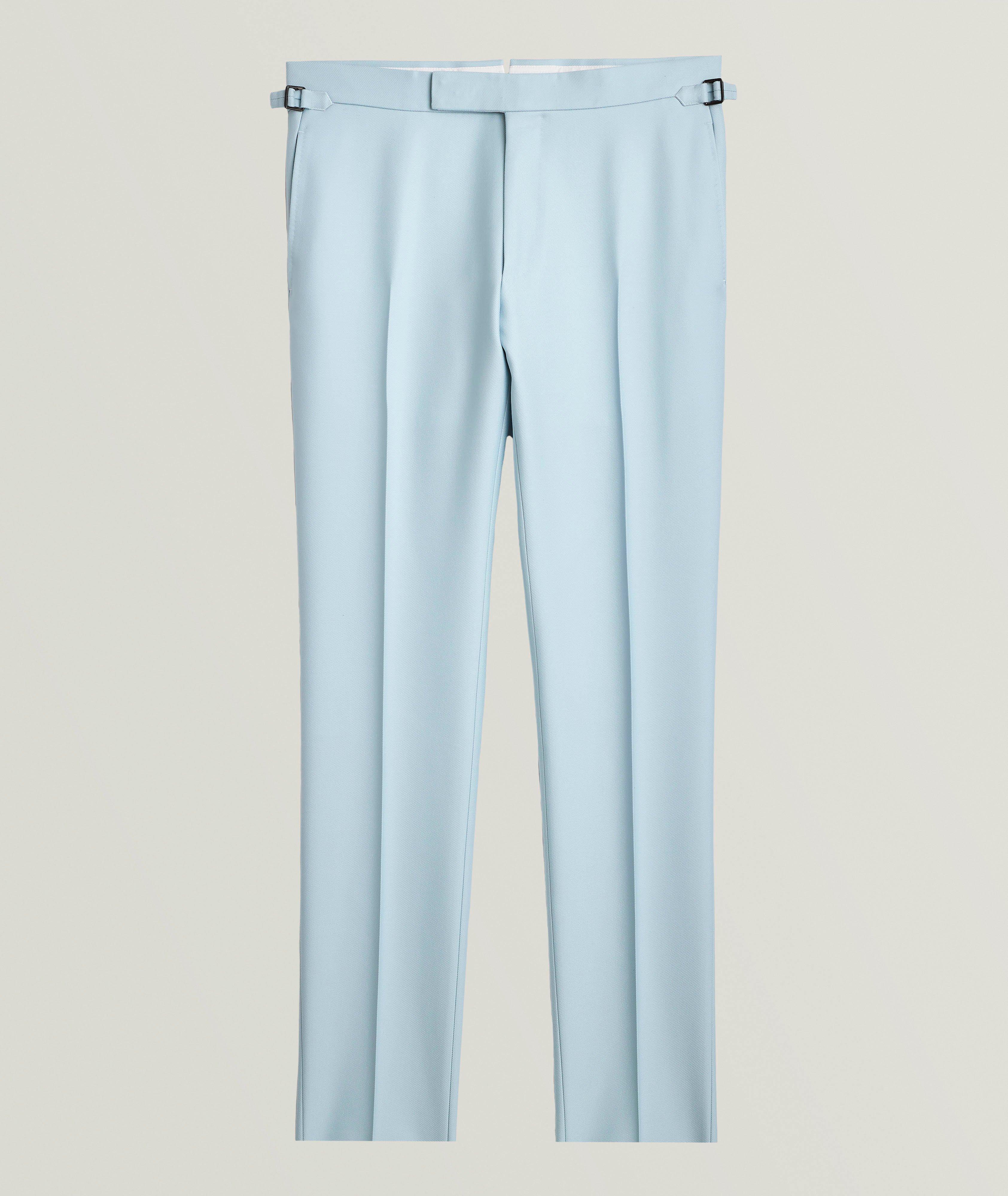 Pantalon habillé Shelton en twill de laine et de soie image 0