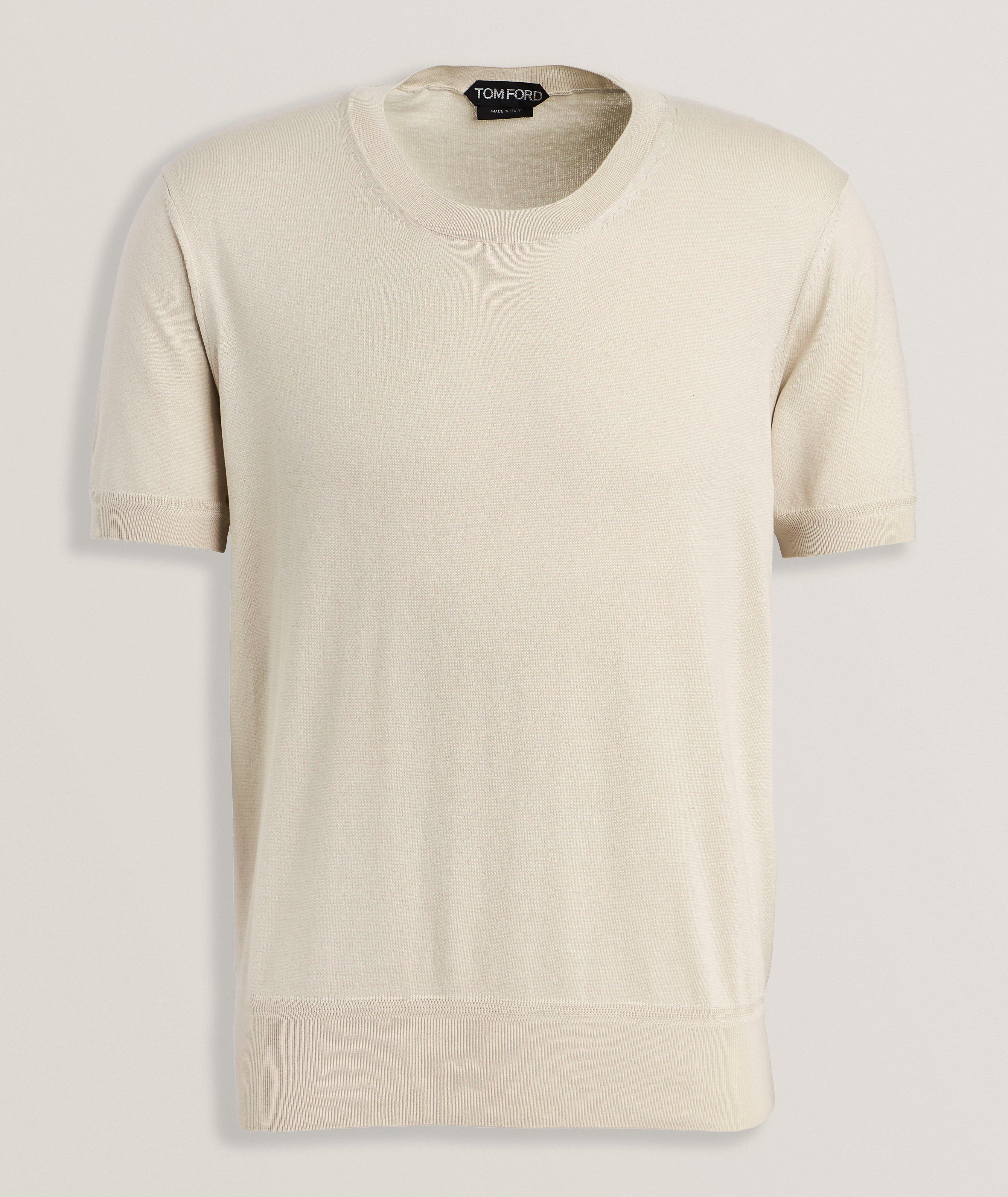 Pure Cotton Crewneck Knit T-Shirt image 0