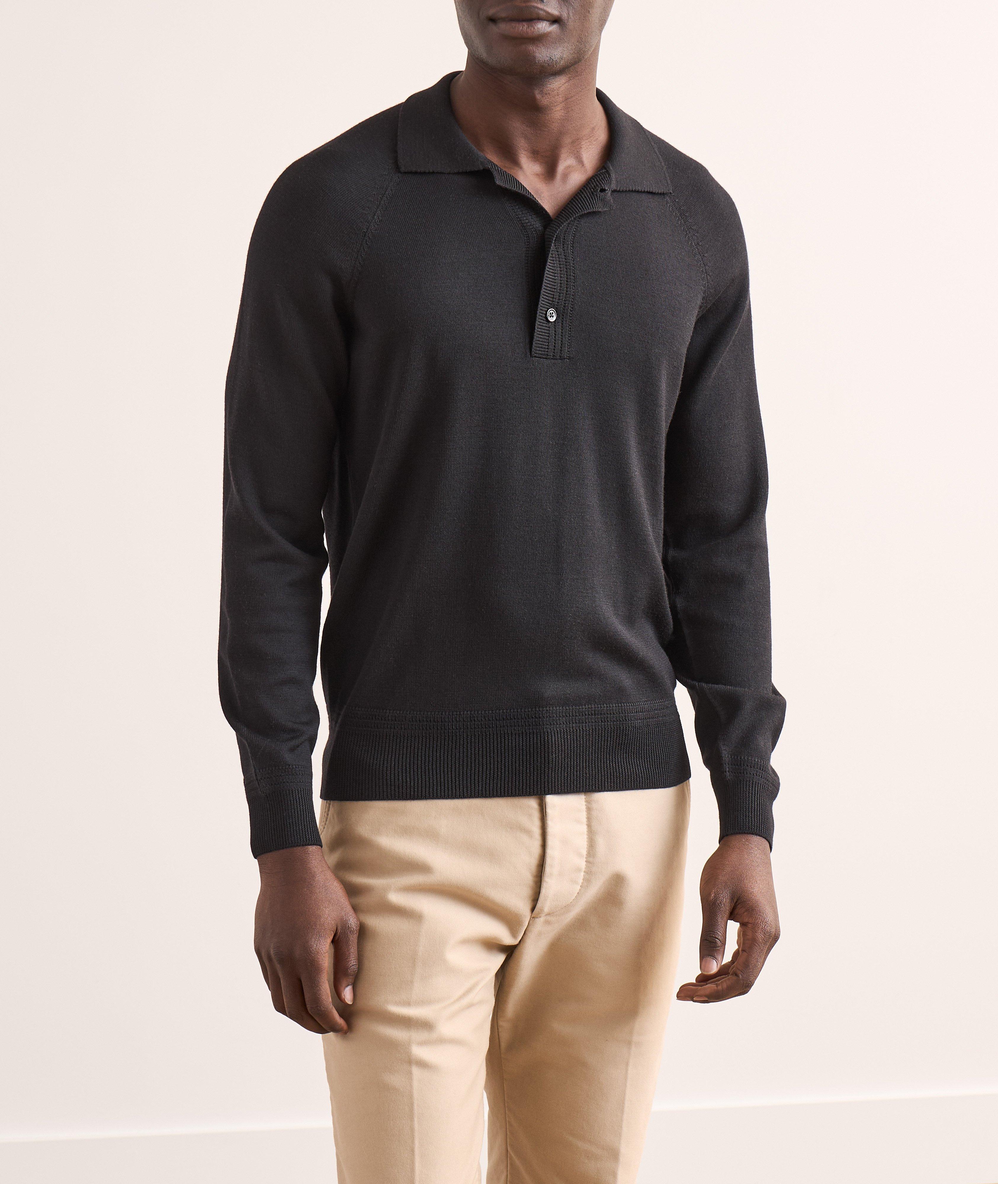 Wool-Silk Polo Sweater image 1