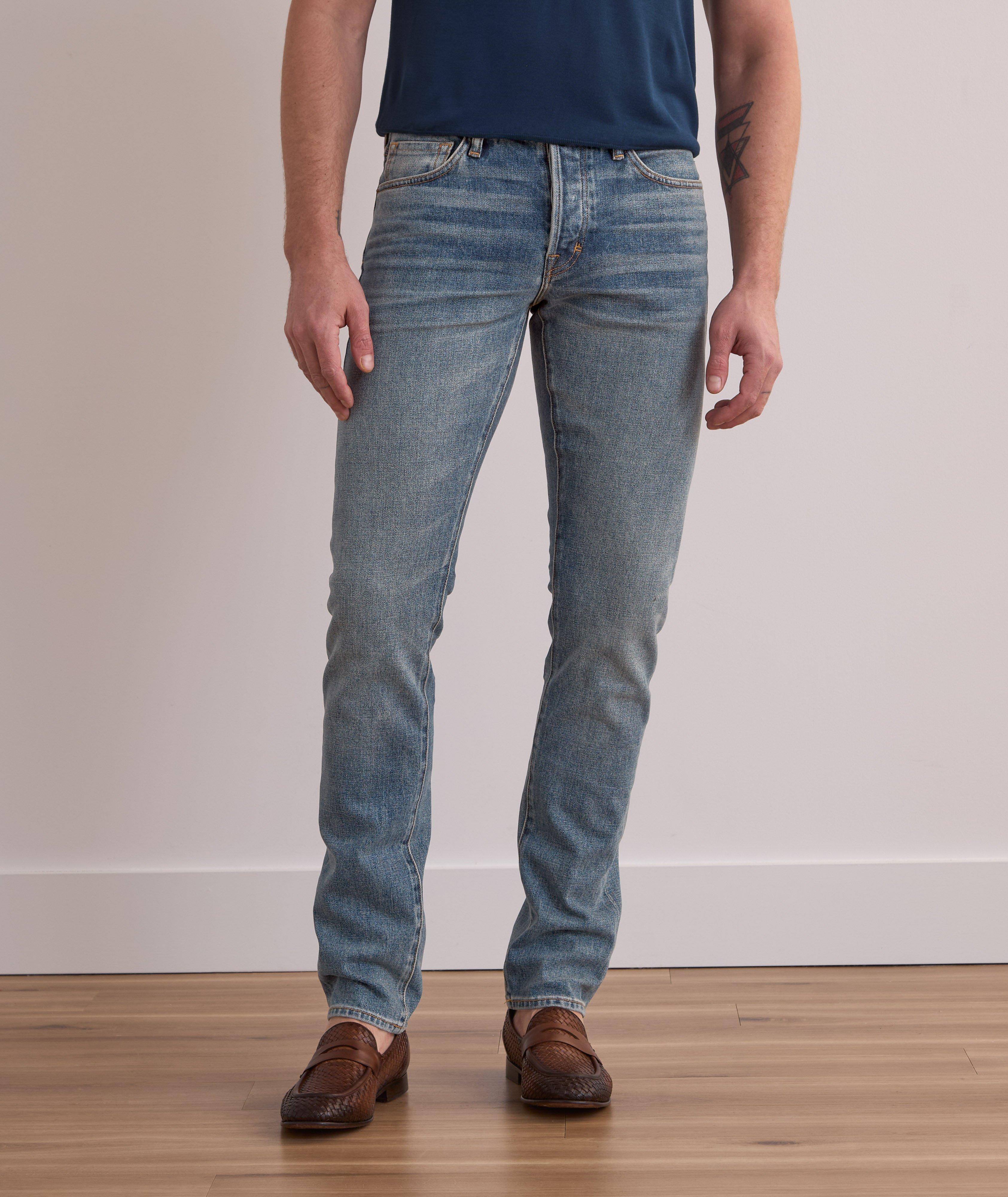 Slim-Fit Stretch Faded Jeans  image 1