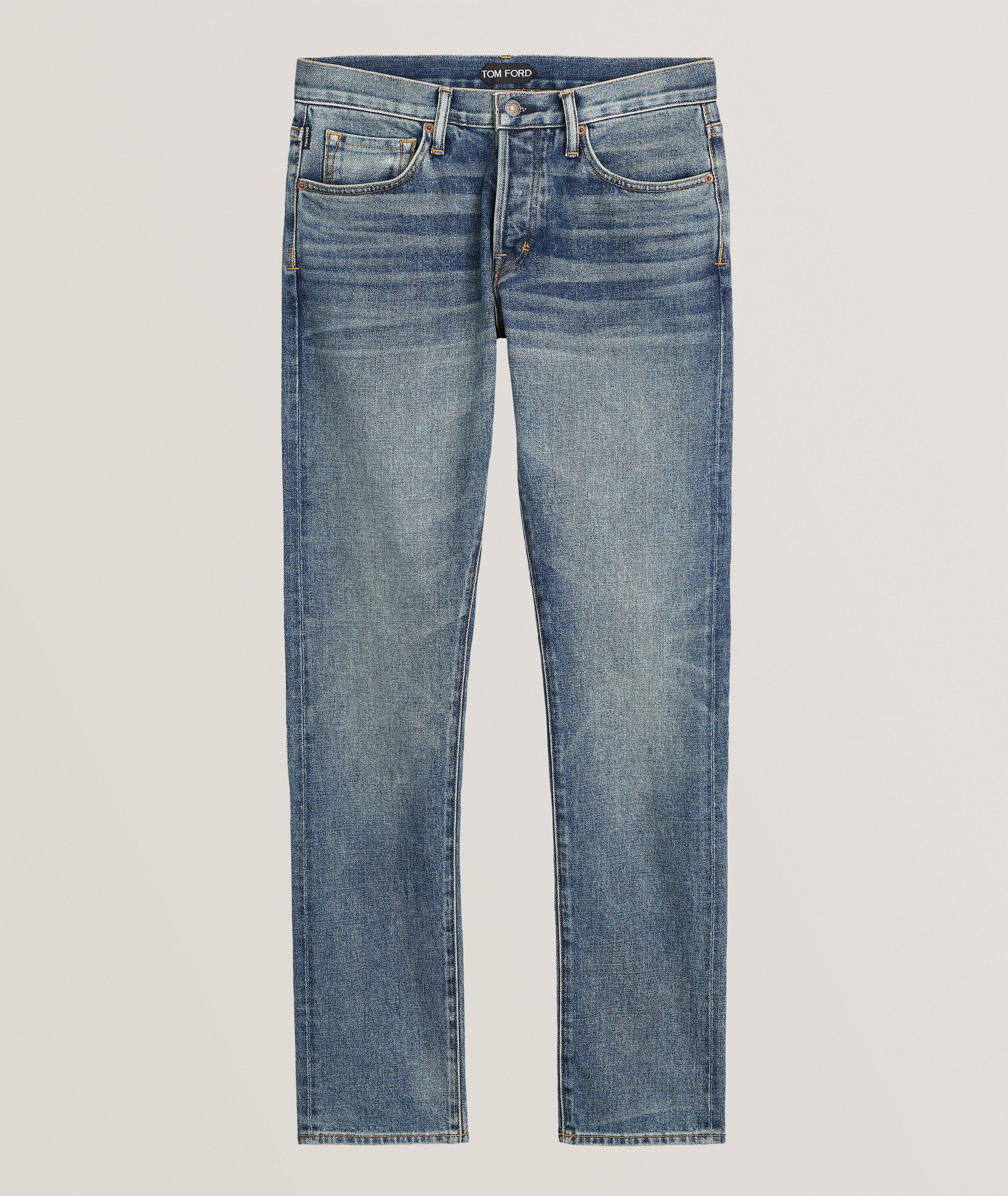 Slim-Fit Stretch Faded Jeans  image 0