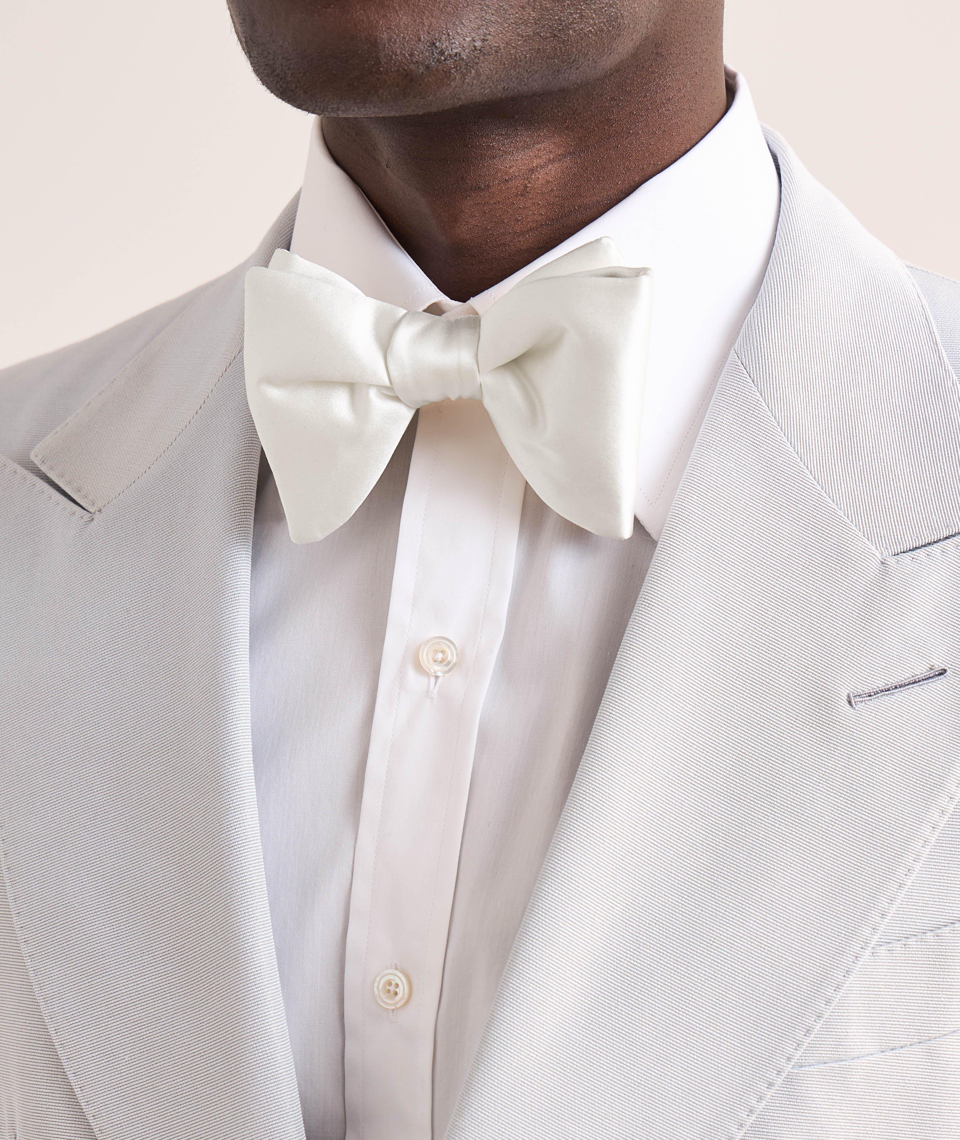 Large Satin Pre-Tied Bow Tie image 1